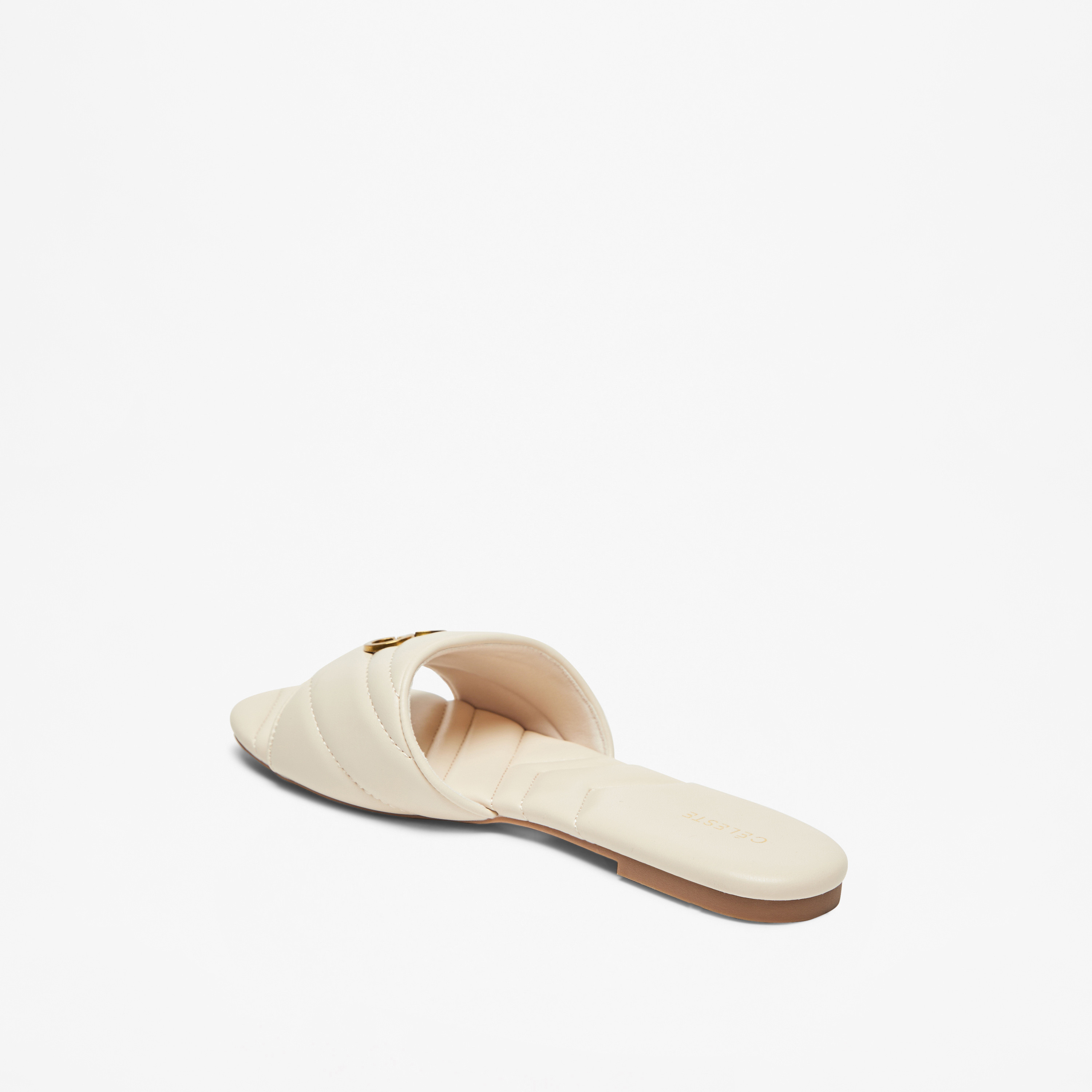 صندل مبطن سهل الارتداء بتزيينات شعار للنساء من سيليست-women-shoes-flats-sandals-image-8