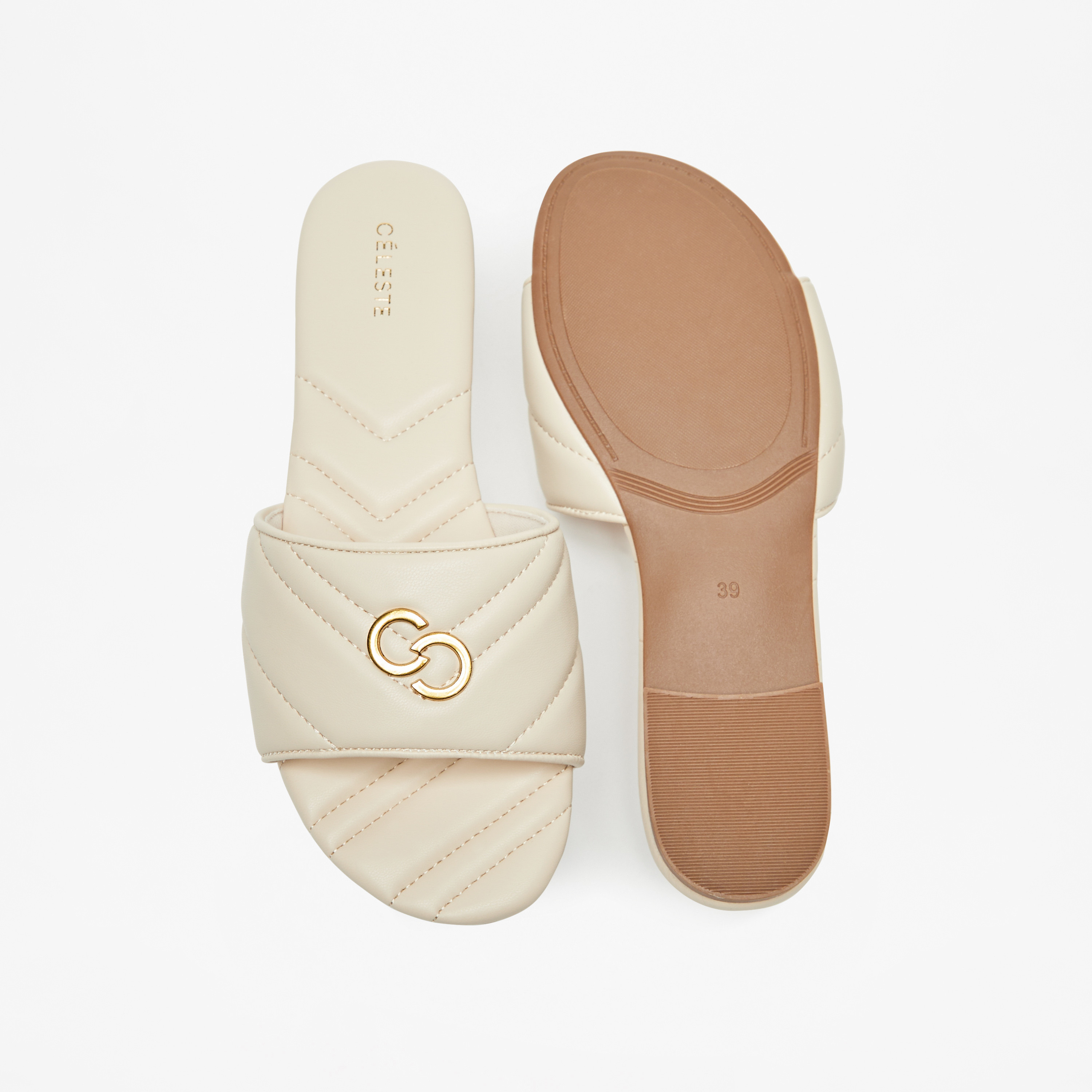 صندل مبطن سهل الارتداء بتزيينات شعار للنساء من سيليست-women-shoes-flats-sandals-image-10