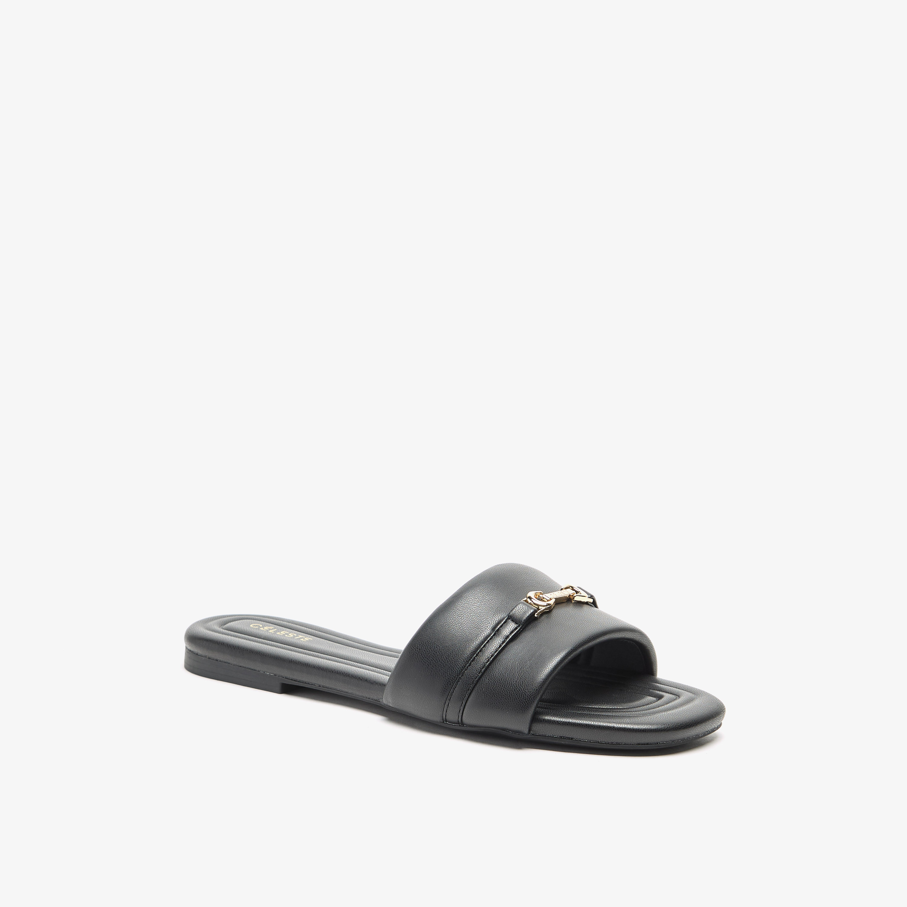 Celeste Women's Slip-On Sandals with Metal Accent-women-shoes-flats-sandals-image-1