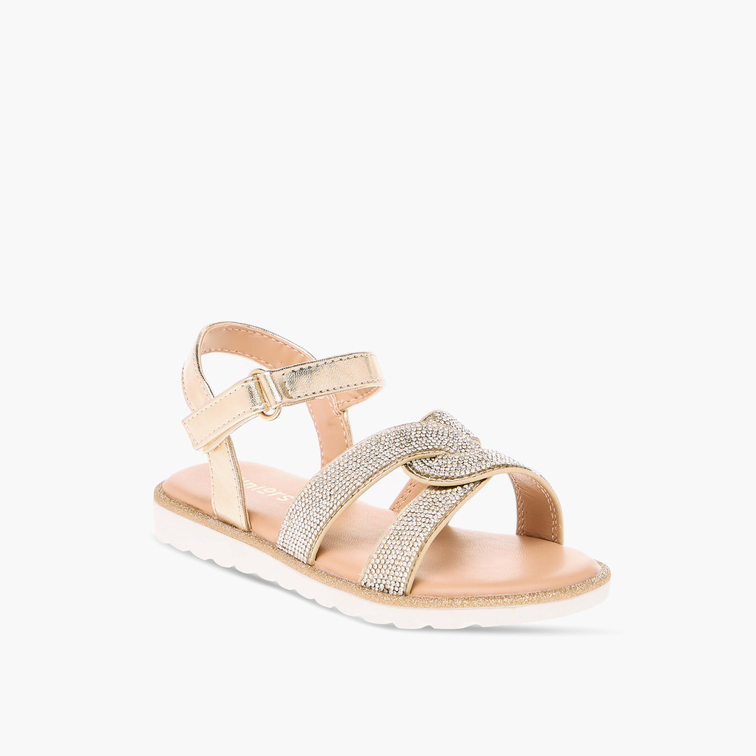 صندل مسطح مزيّن بشريط إغلاق من جونيورز-girls-shoes-sandals-image-2