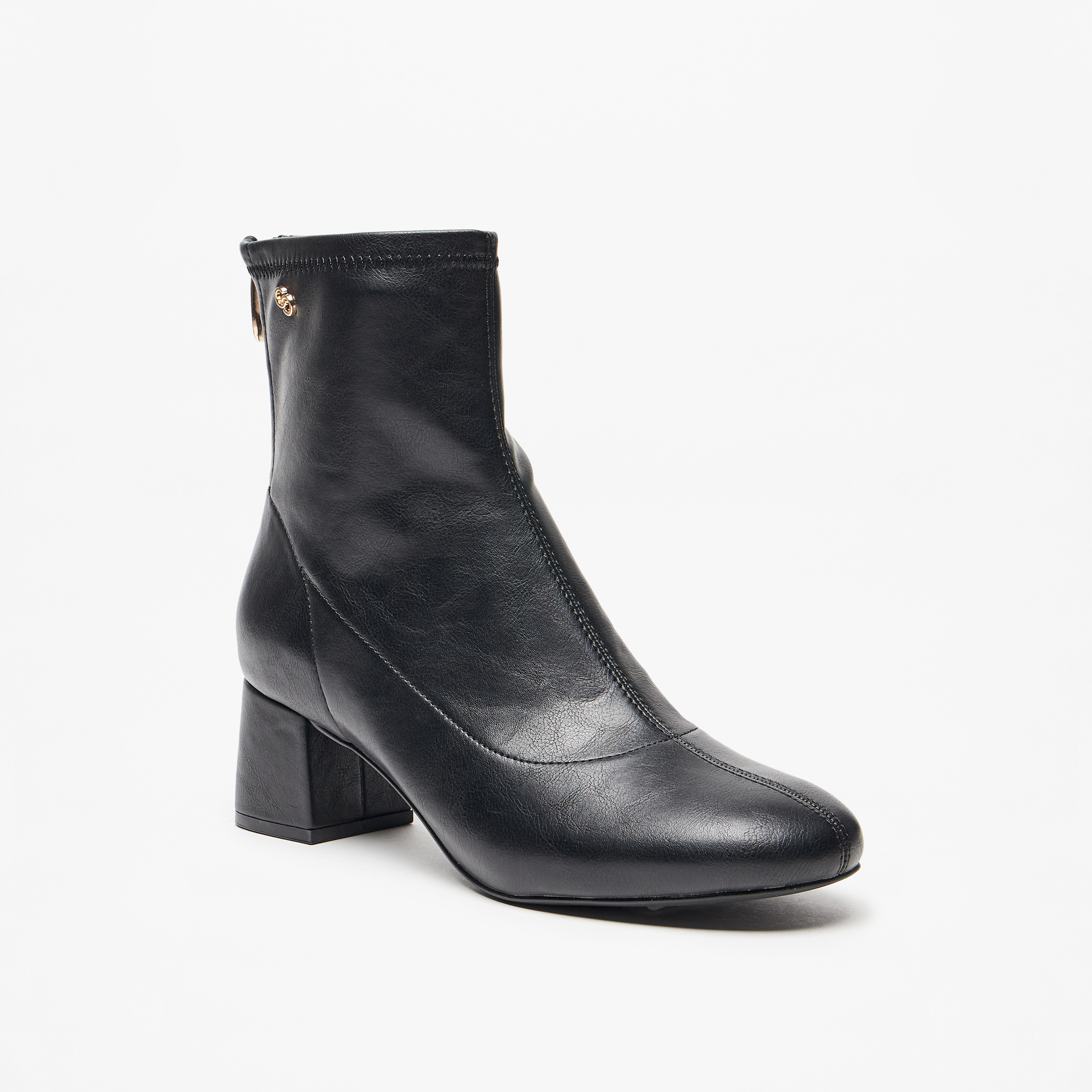 بوت سادة بطول الكاحل وسحاب إغلاق وكعب سميك للنساء من سيليست-women-shoes-boots-image-1