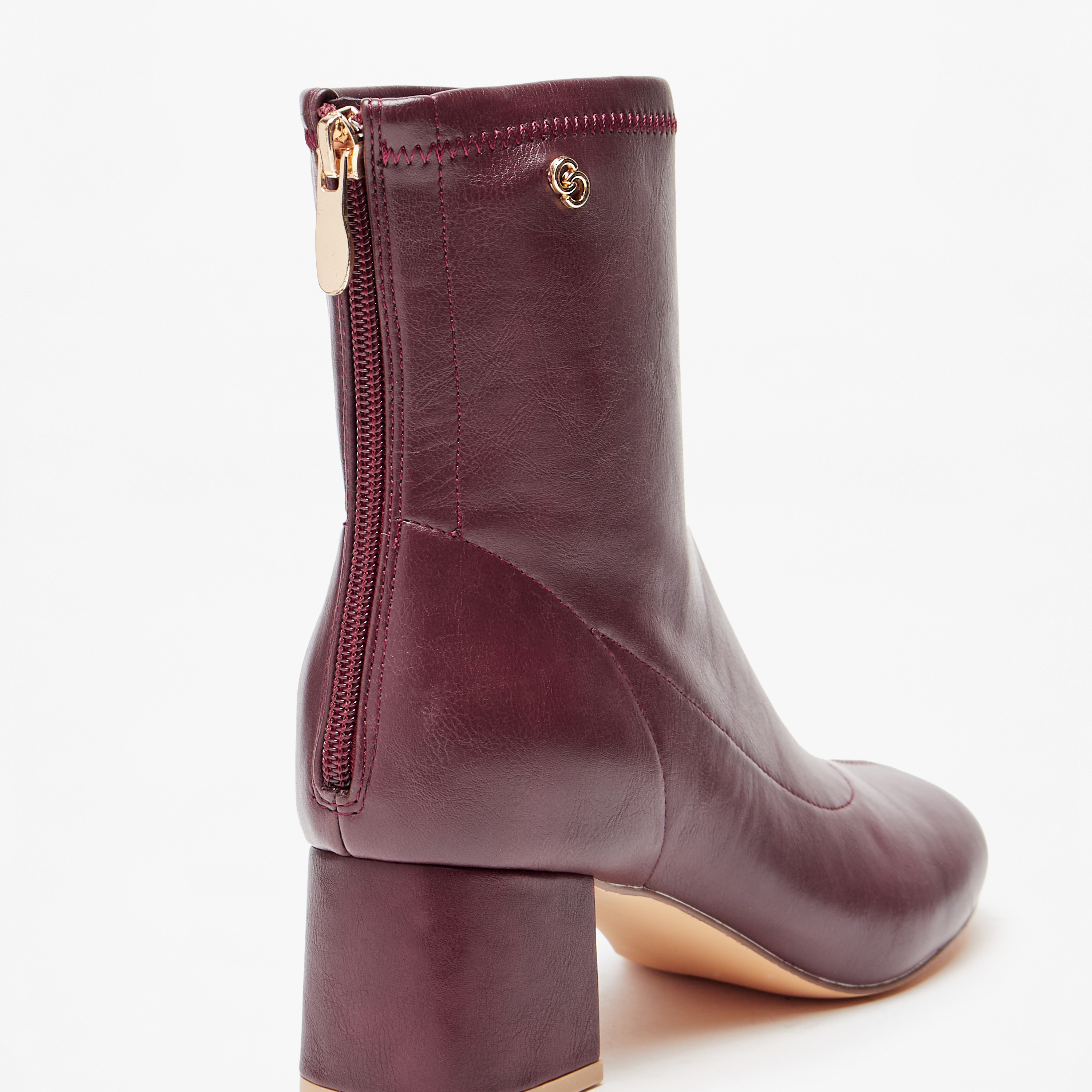 Celeste Women's Solid Ankle Boots with Zip Closure and Block Heels-women-shoes-boots-image-5