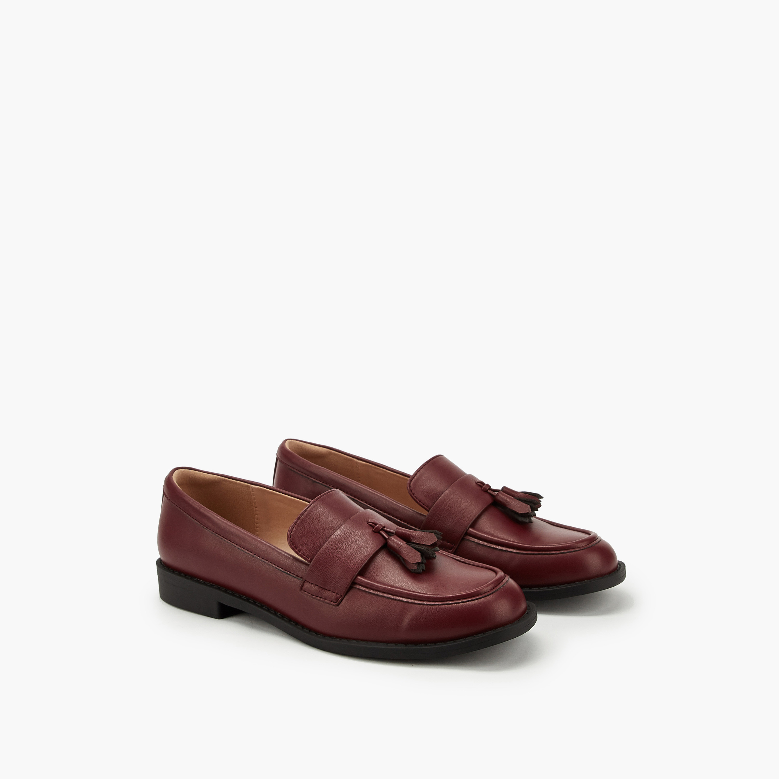 Paprika Tassel Accent Slip-On Loafers-women-shoes-flats-loafers-image-1