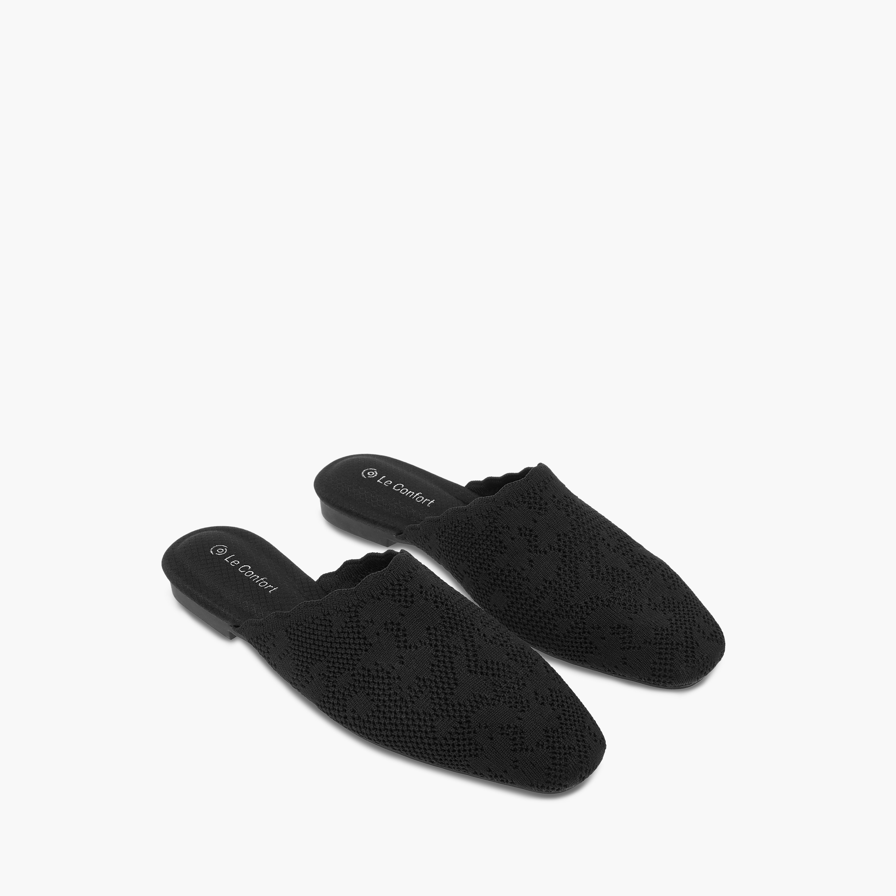 Le Confort Textured Slip-On Comfort Mules-women-shoes-flats-mules-image-1
