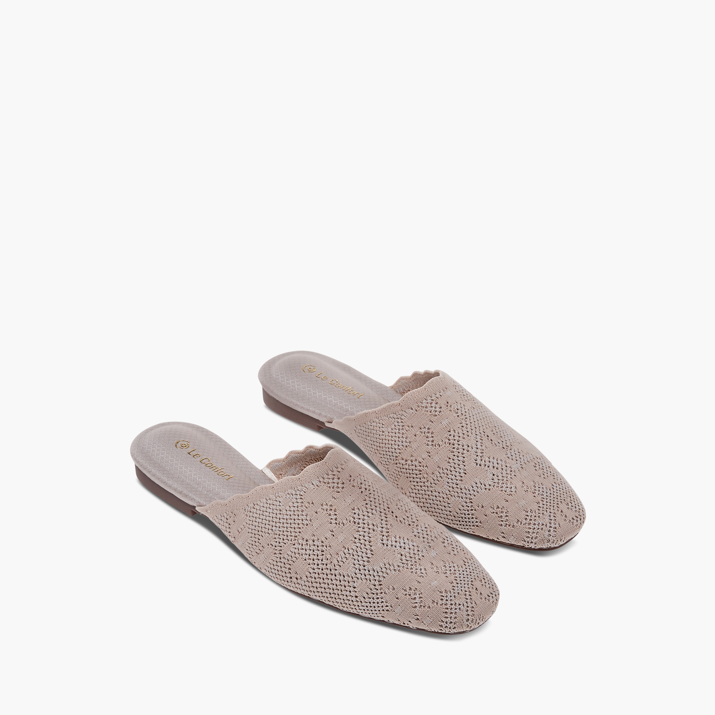 حذاء ميول مريح بارز الملمس سهل الارتداء من لو كونفورت-women-shoes-flats-mules-image-1