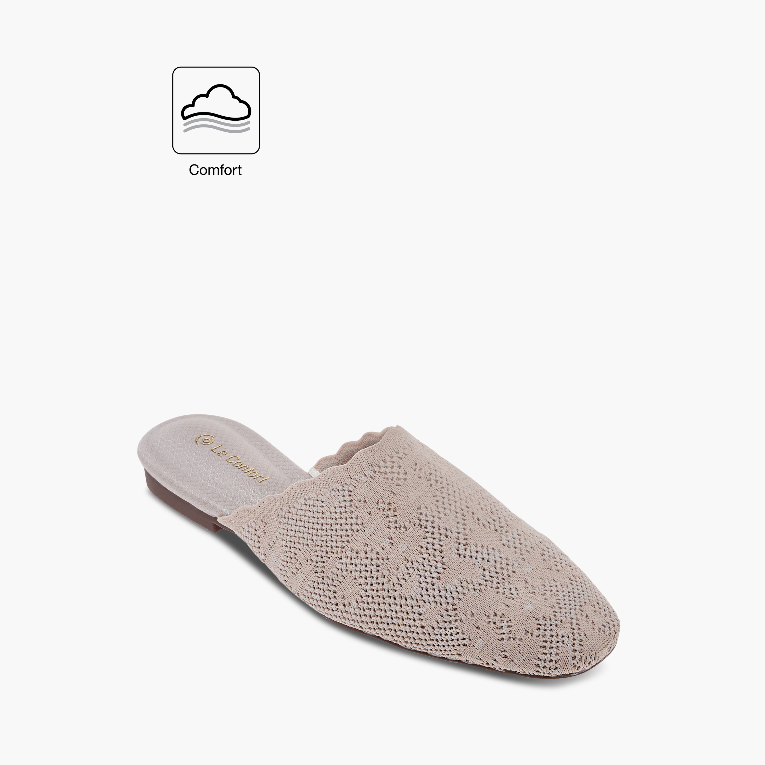 حذاء ميول مريح بارز الملمس سهل الارتداء من لو كونفورت-women-shoes-flats-mules-image-2