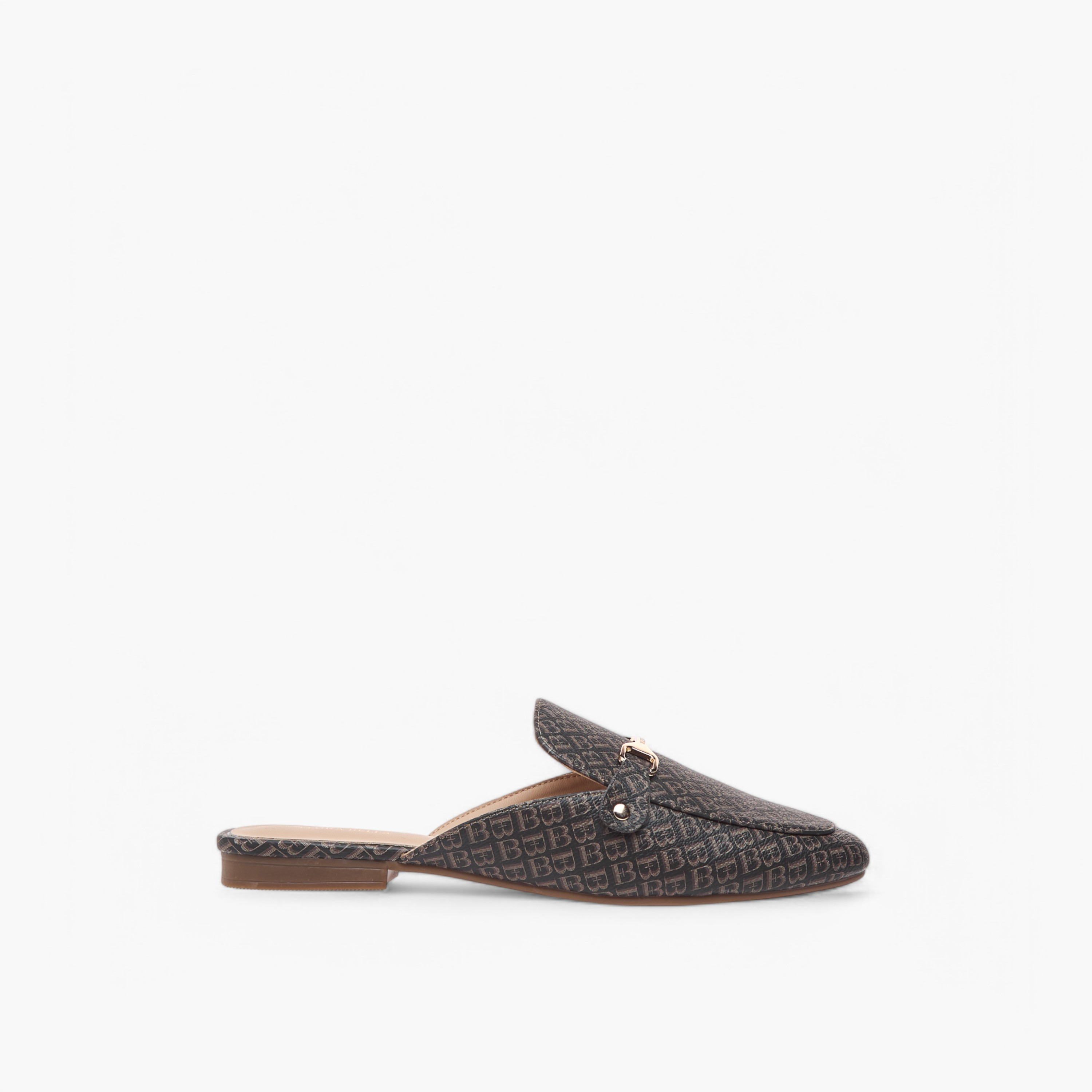 Flora Bella Monogram Print Slip-On Mules with Metal Accent-women-shoes-flats-mules-image-3