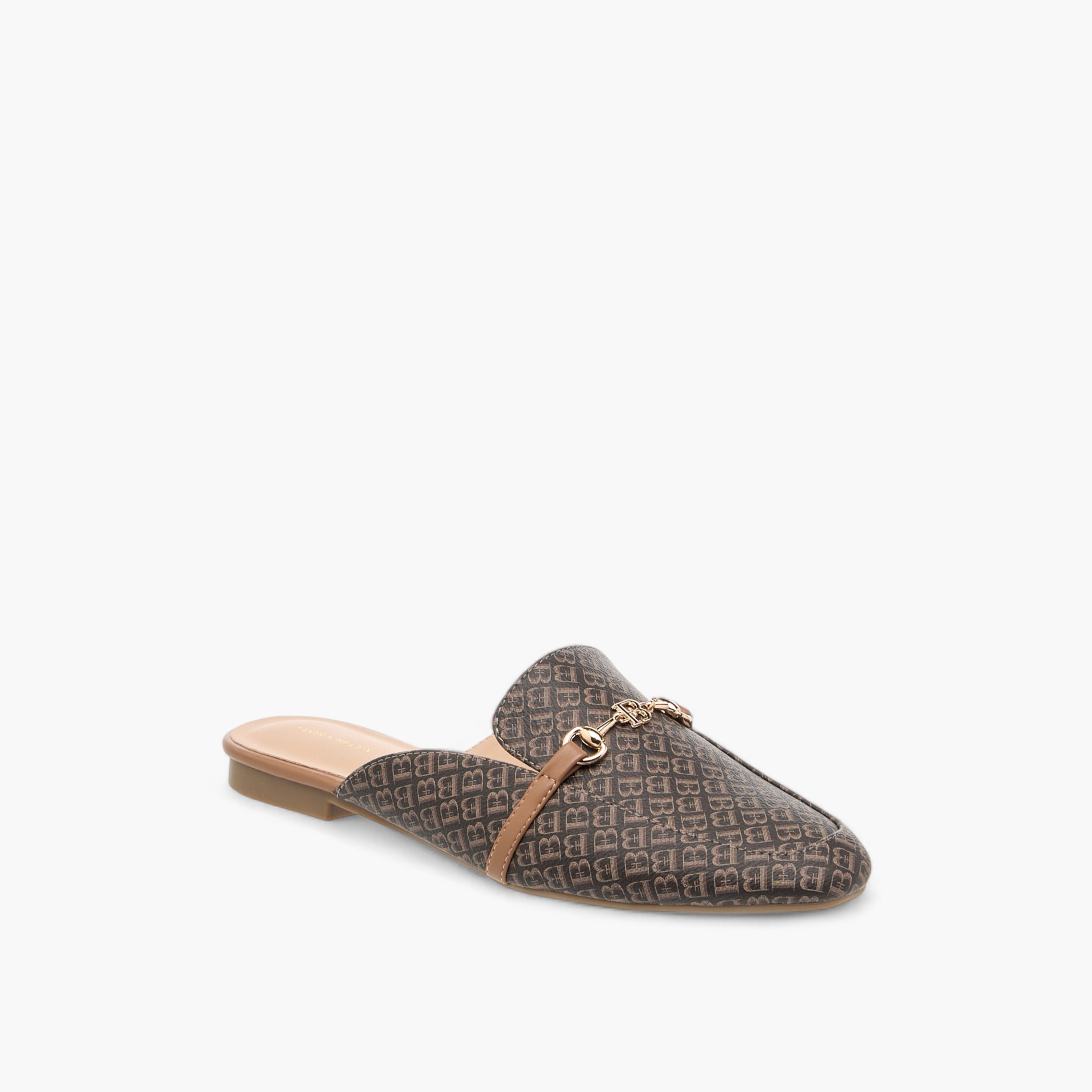 Flora Bella Monogram Print Slip-On Mules-women-shoes-flats-mules-image-2