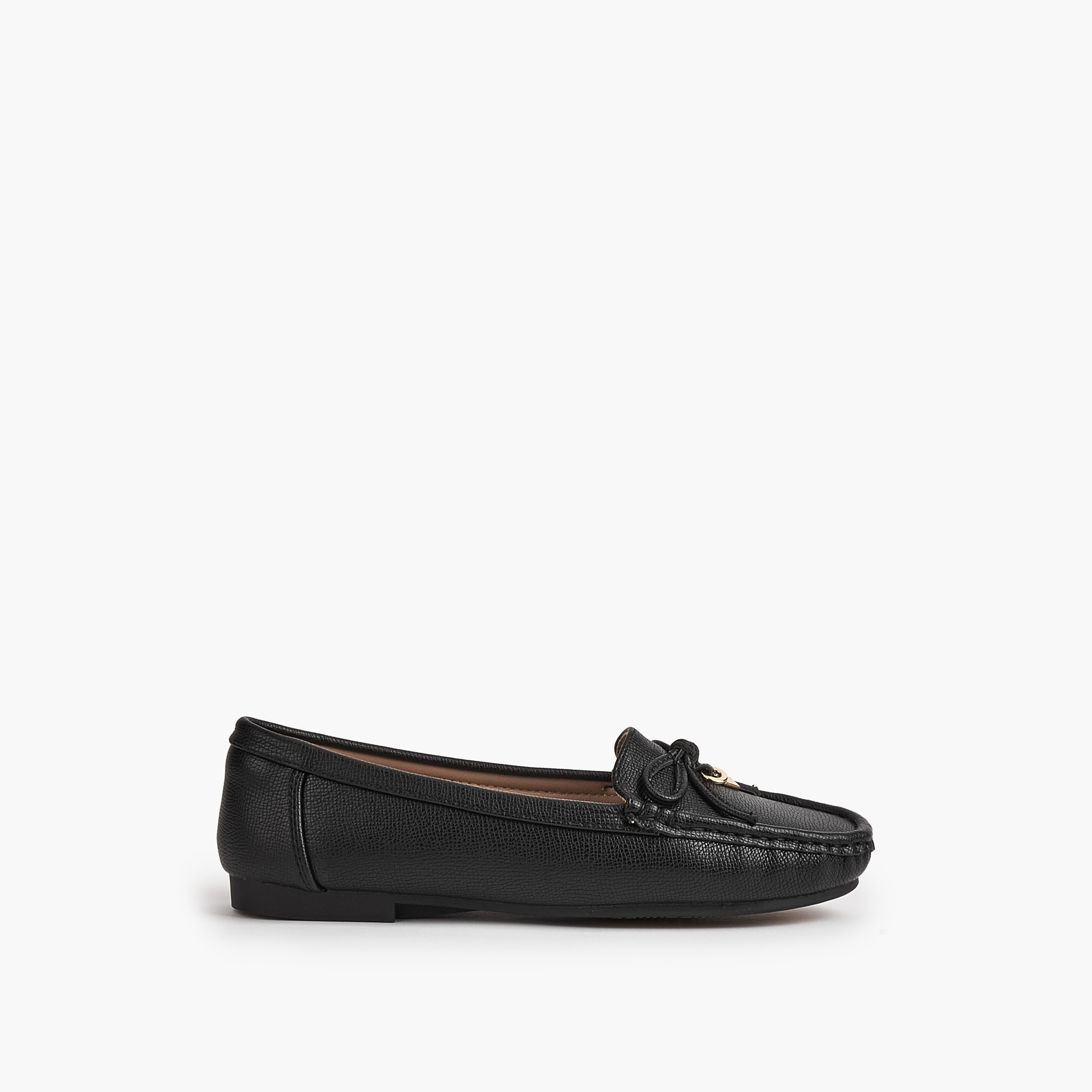 Le Confort Textured Slip-On Loafers with Bow Detail-women-shoes-loafersandmoccasins-image-2