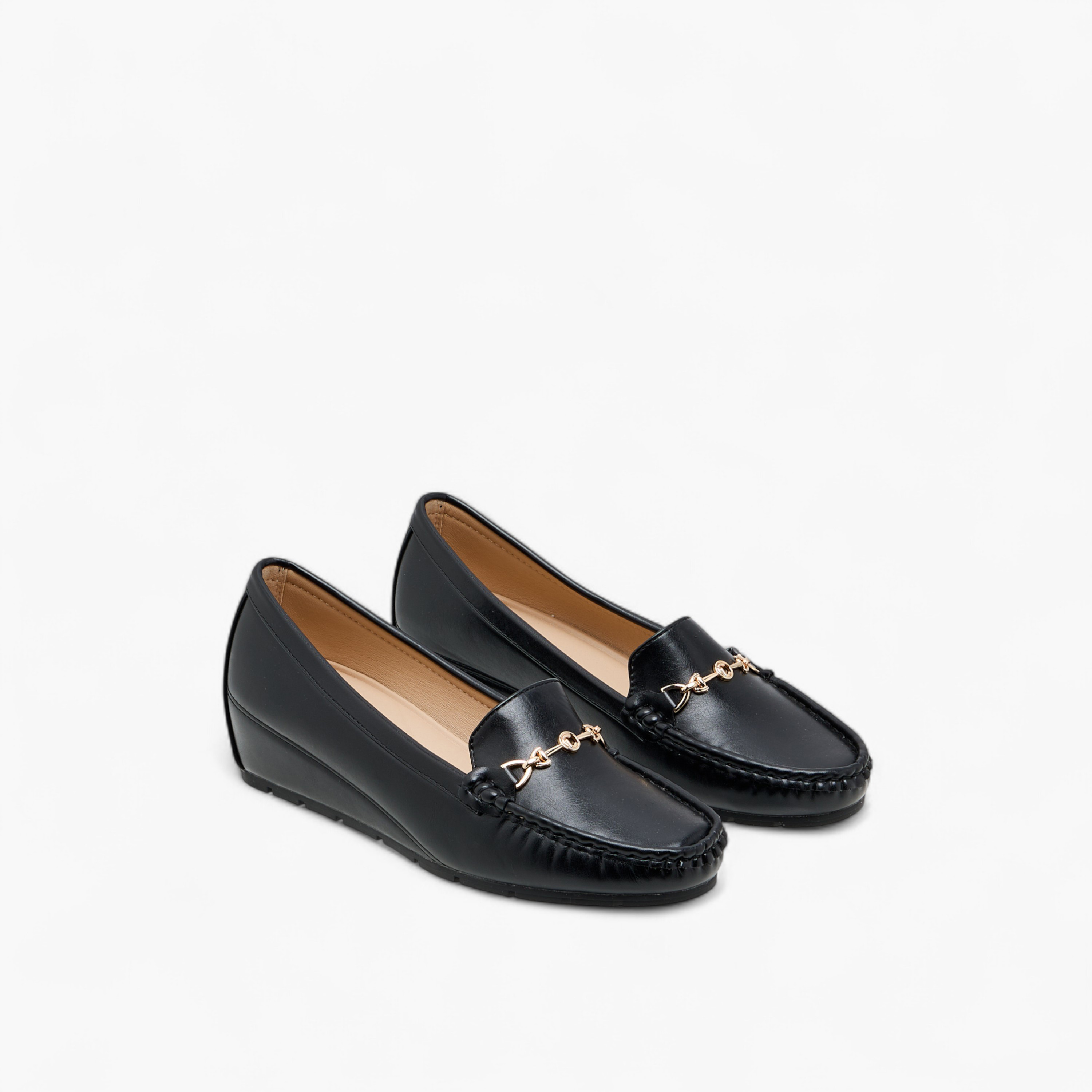 Le Confort Metal Accent Wedge Heel Loafers-women-shoes-heels-image-7