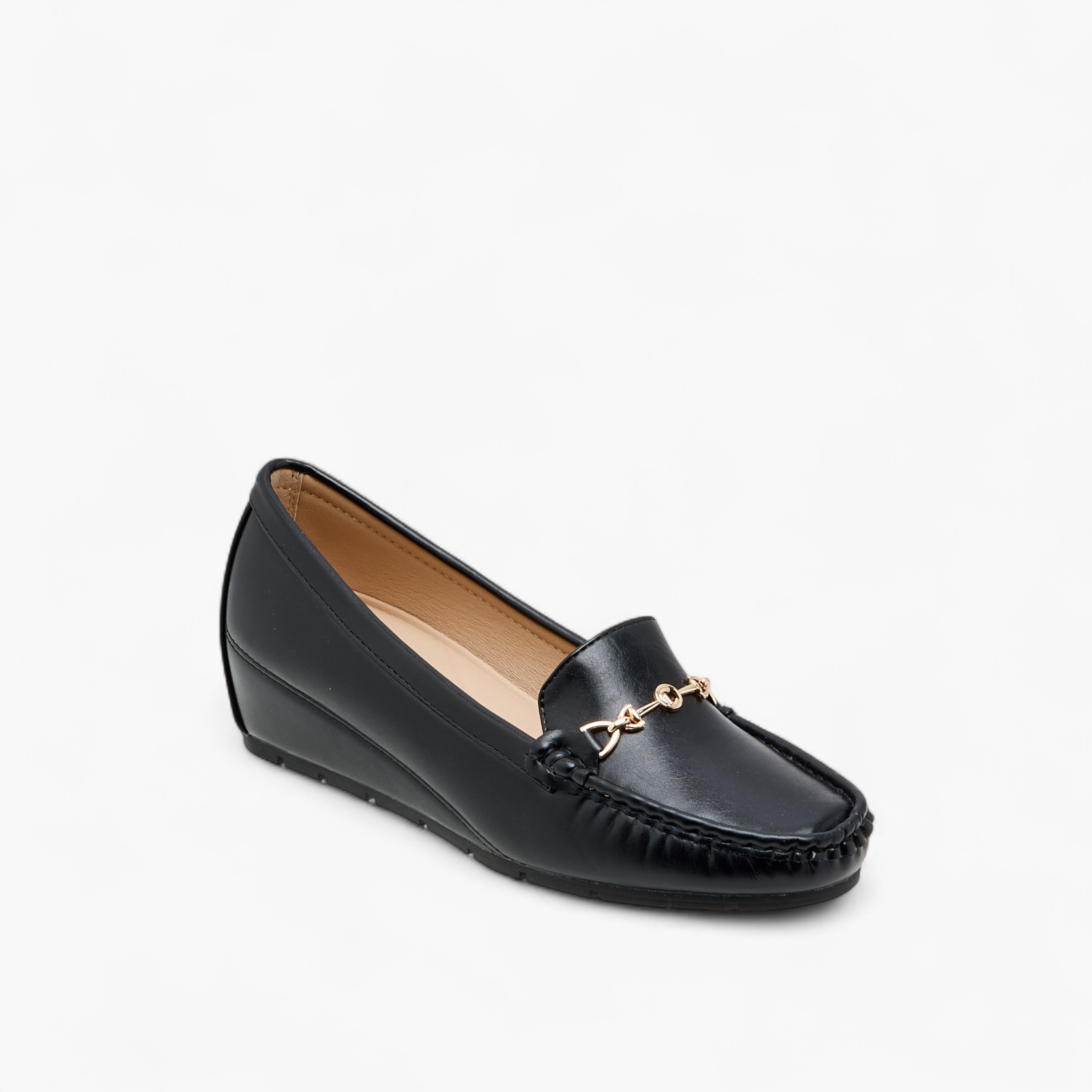Le Confort Metal Accent Wedge Heel Loafers-women-shoes-heels-image-8