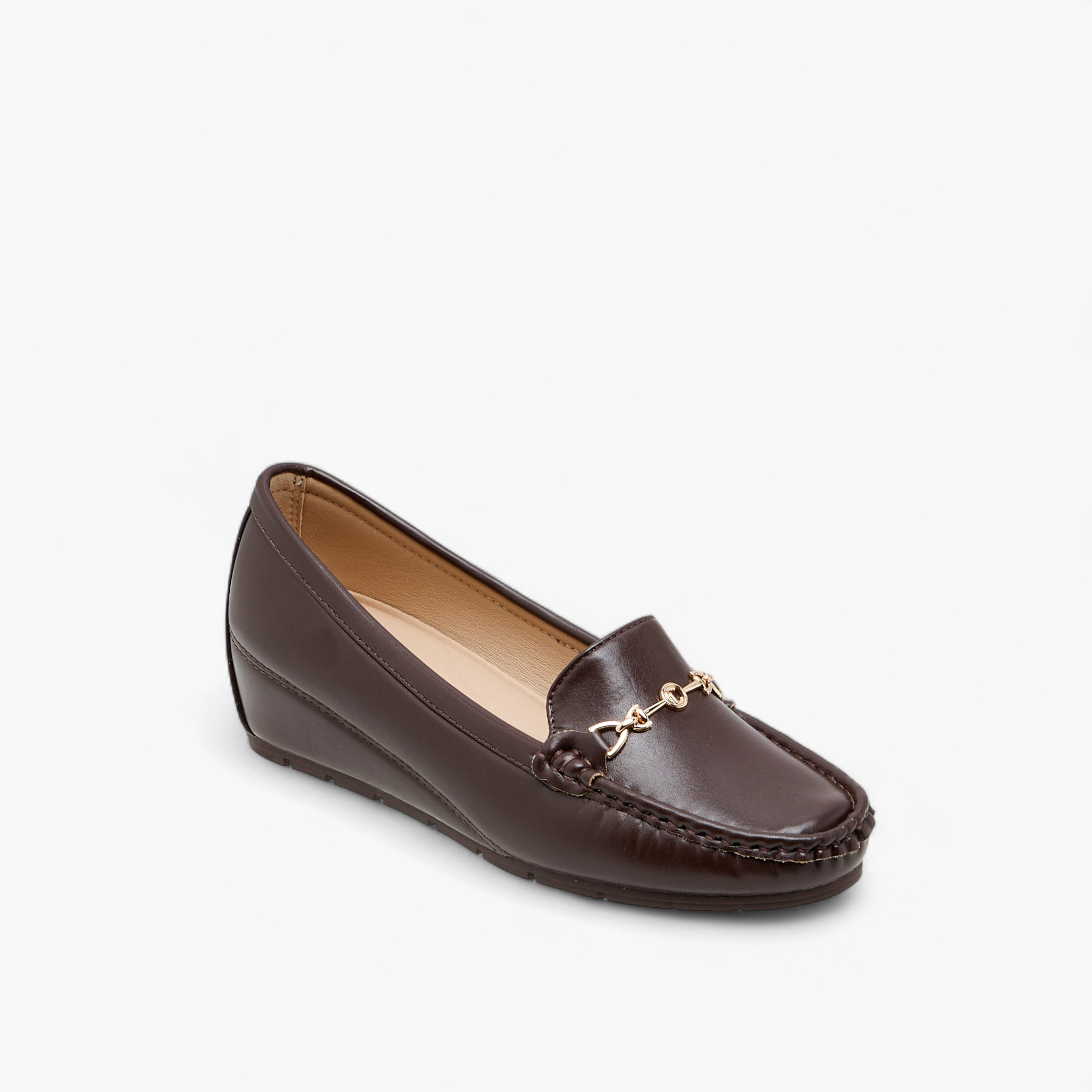 Le Confort Metal Accent Wedge Heel Loafers-women-shoes-heels-image-2