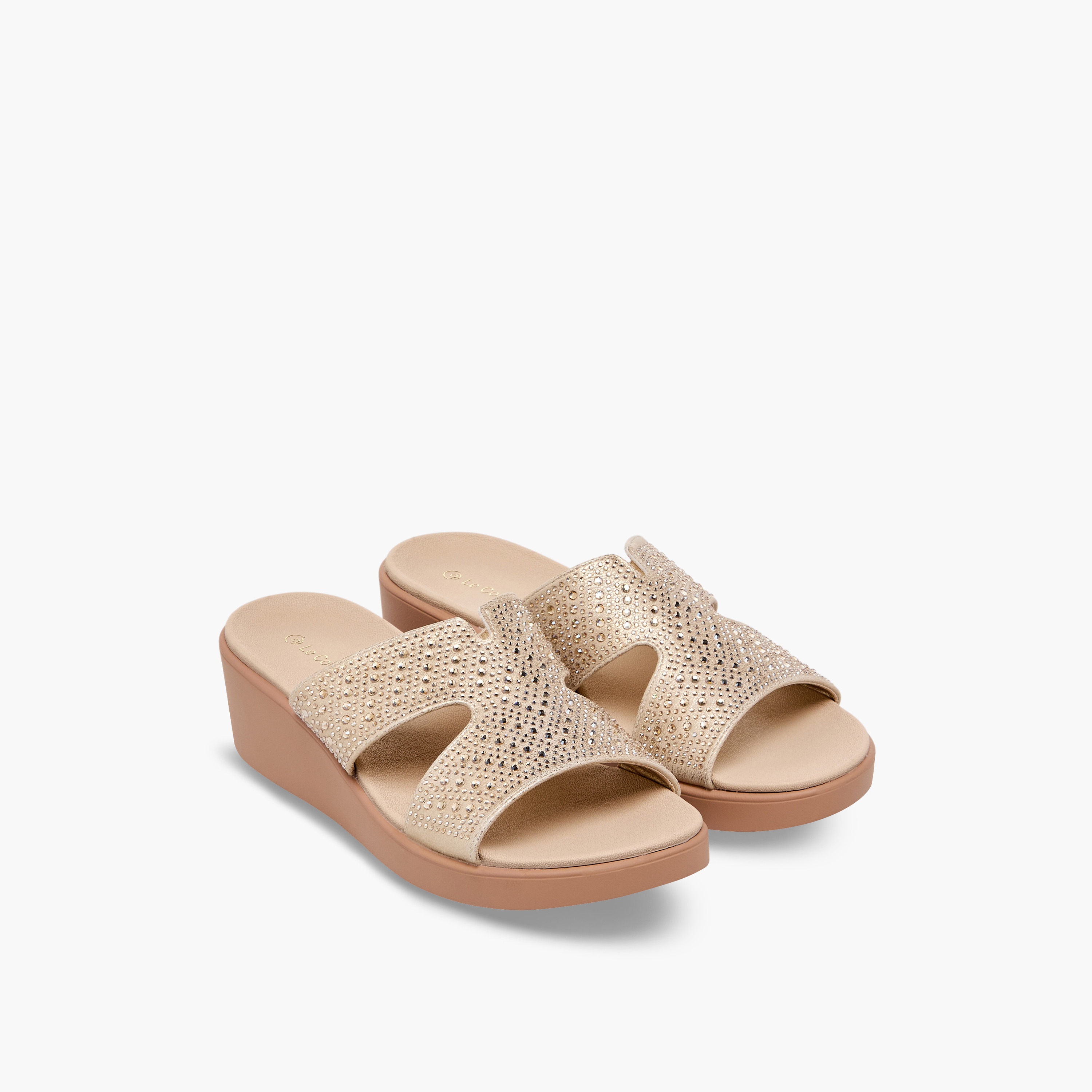 Le Confort Women Embellished Wedge Heel Comfort Sandals-women-shoes-sandals-heeled-image-1