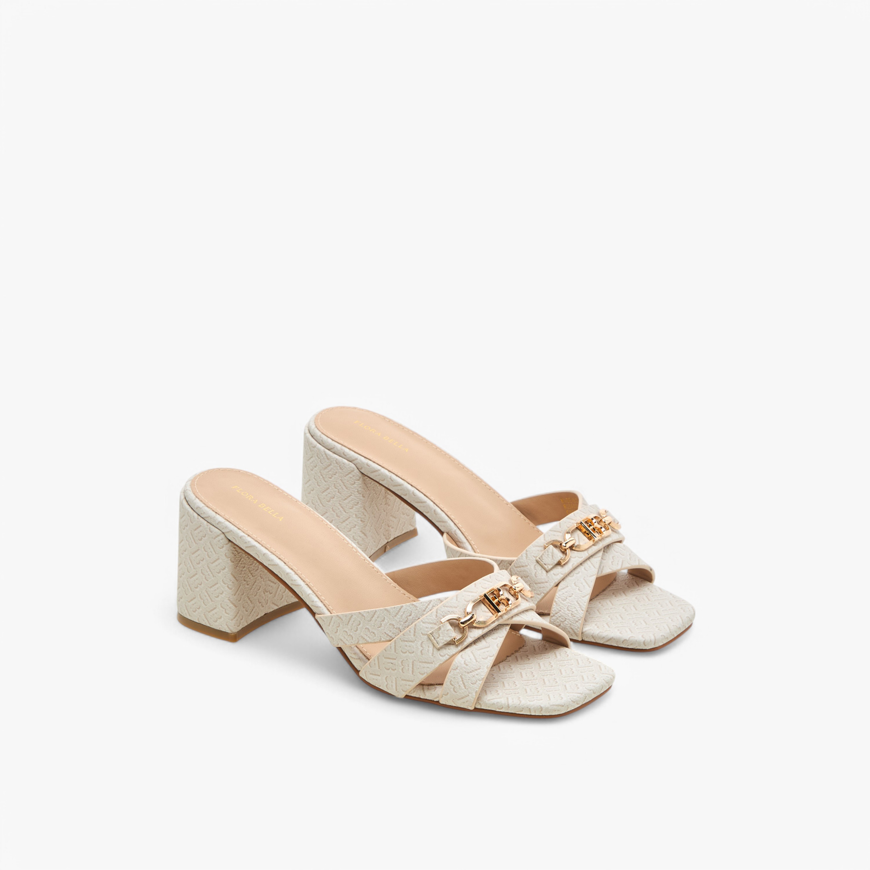 صندل متعدد الأحزمة بكعب سميك وطبعات مونوجرام من فلورا بيلا-women-shoes-sandals-heeled-image-1