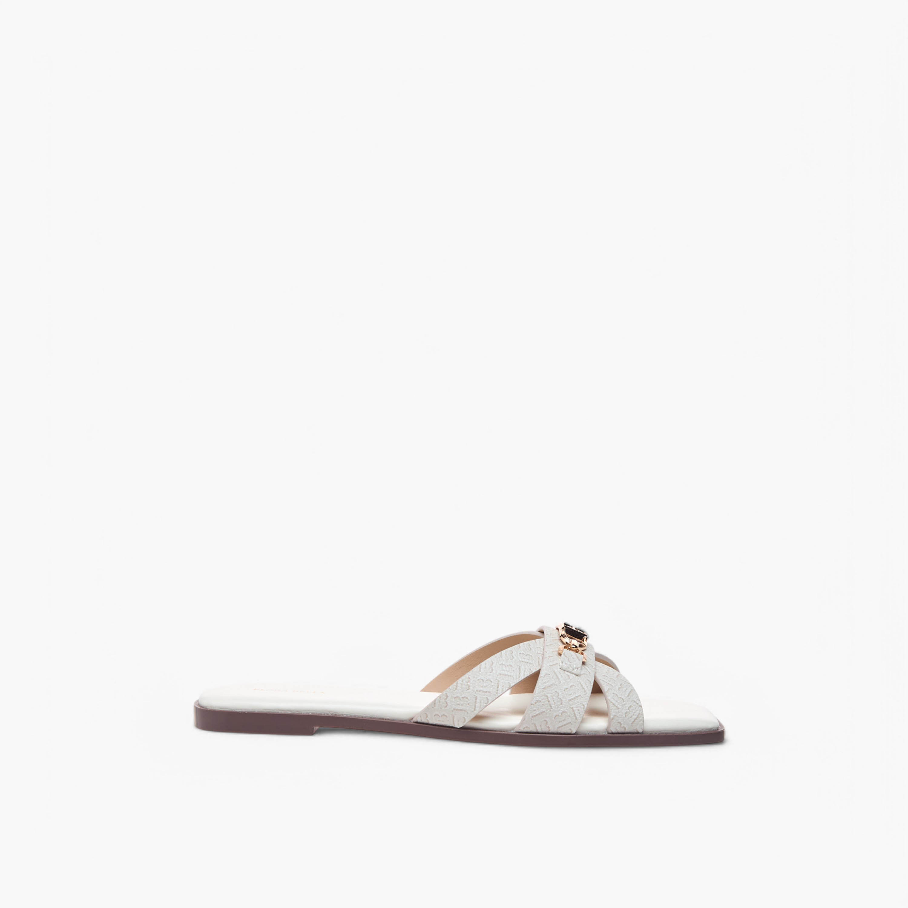 Flora Bella Monogram Print Cross Strap Slip-On Flat Sandals-women-shoes-flats-sandals-image-4