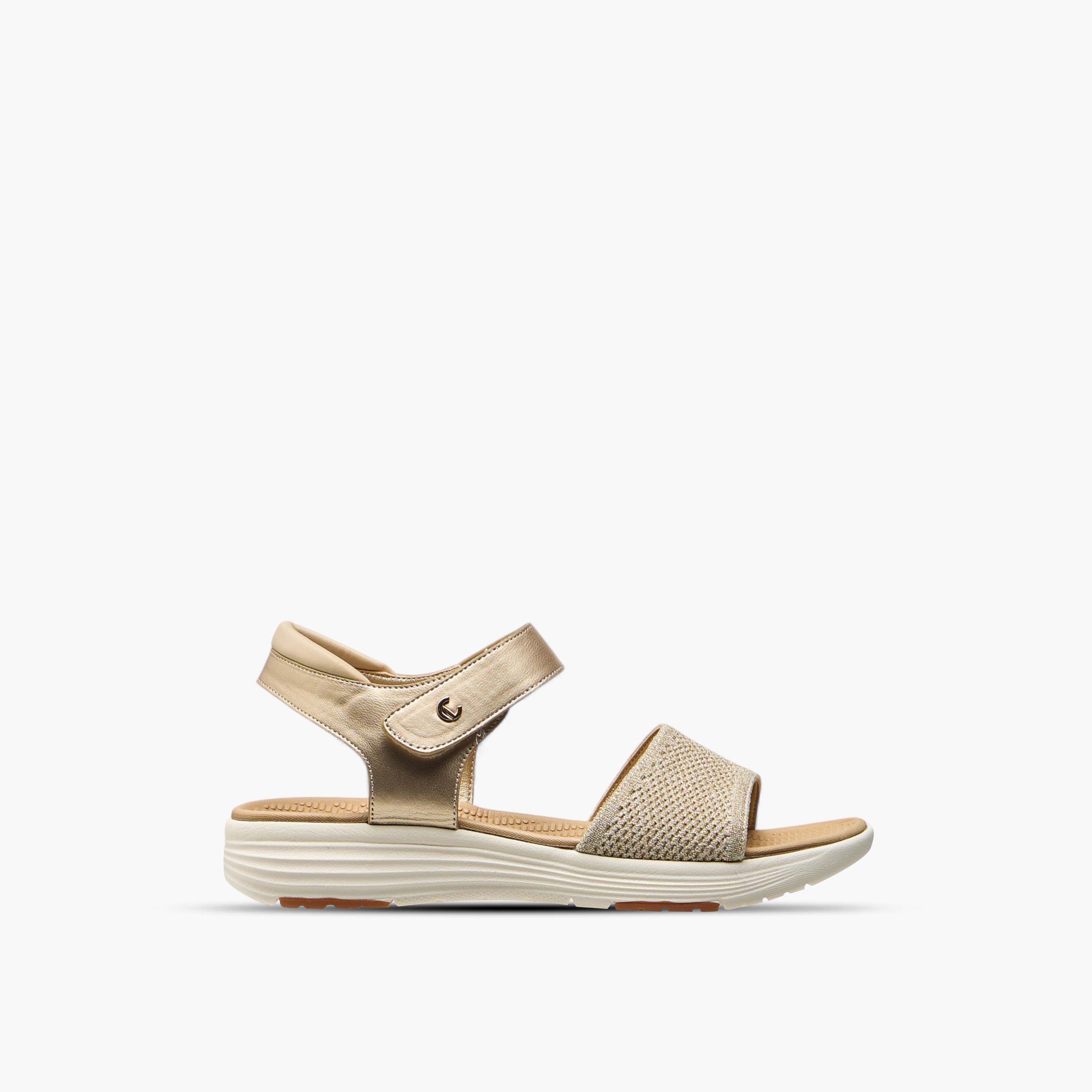 صندل مريح بارز الملمس بشريط إغلاق لاصق من لو كونفورت-women-shoes-flats-sandals-image-3