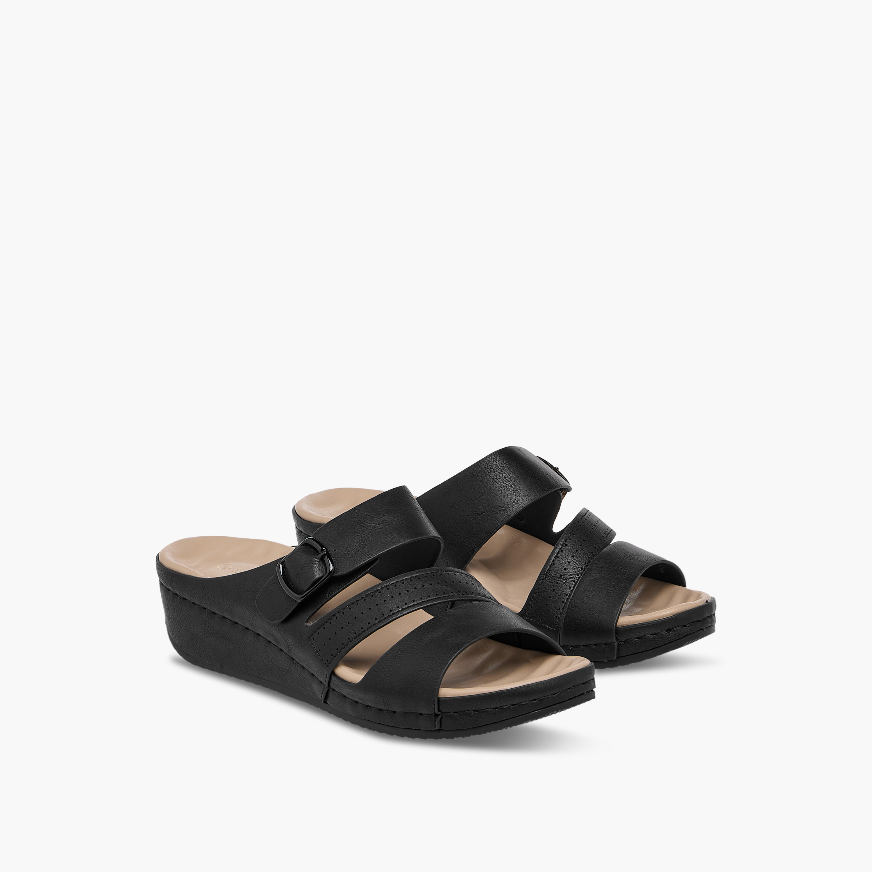 صندل سادة سهل الارتداء بكعب ويدج من لو كونفورت-women-shoes-sandals-heeled-image-1