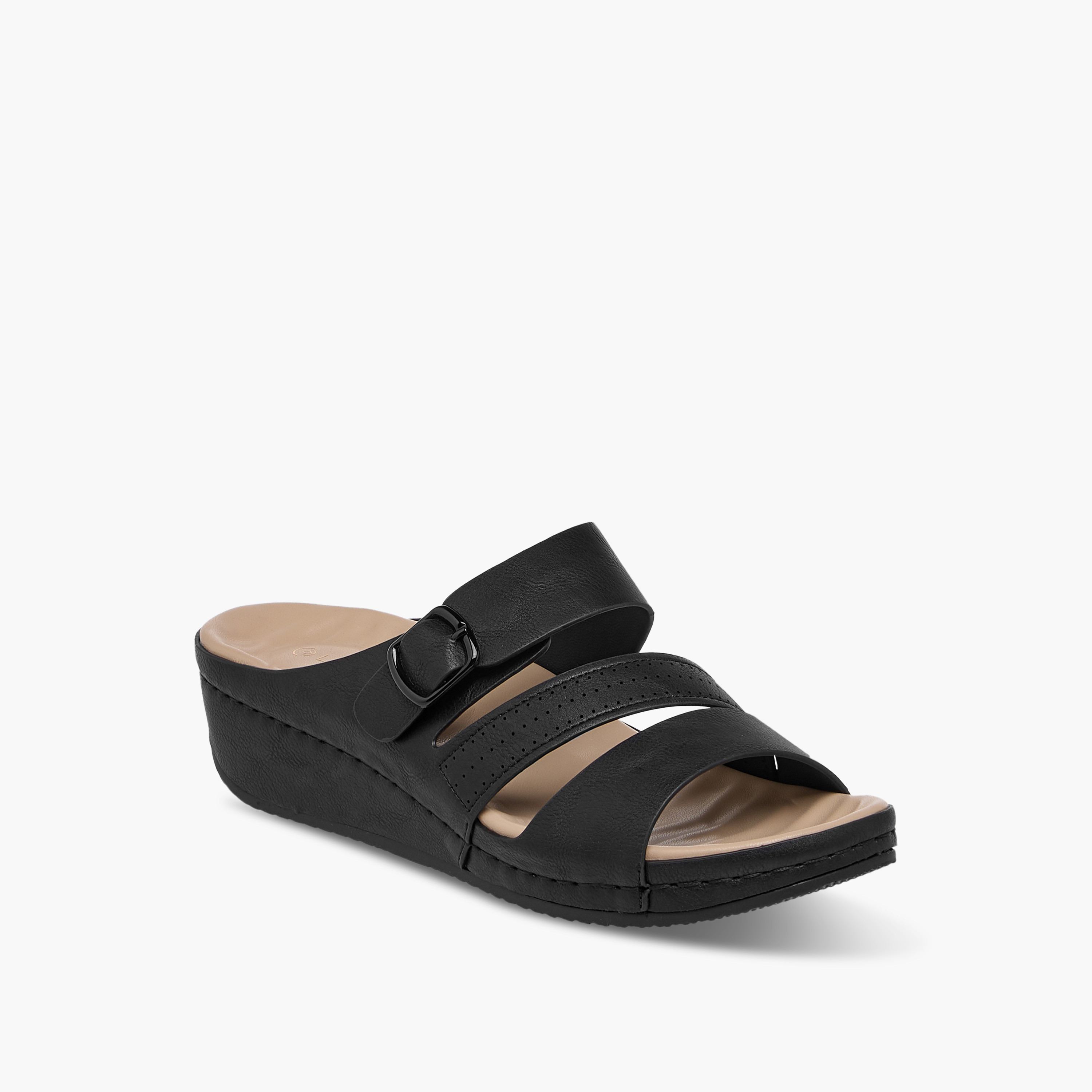 صندل سادة سهل الارتداء بكعب ويدج من لو كونفورت-women-shoes-sandals-heeled-image-2
