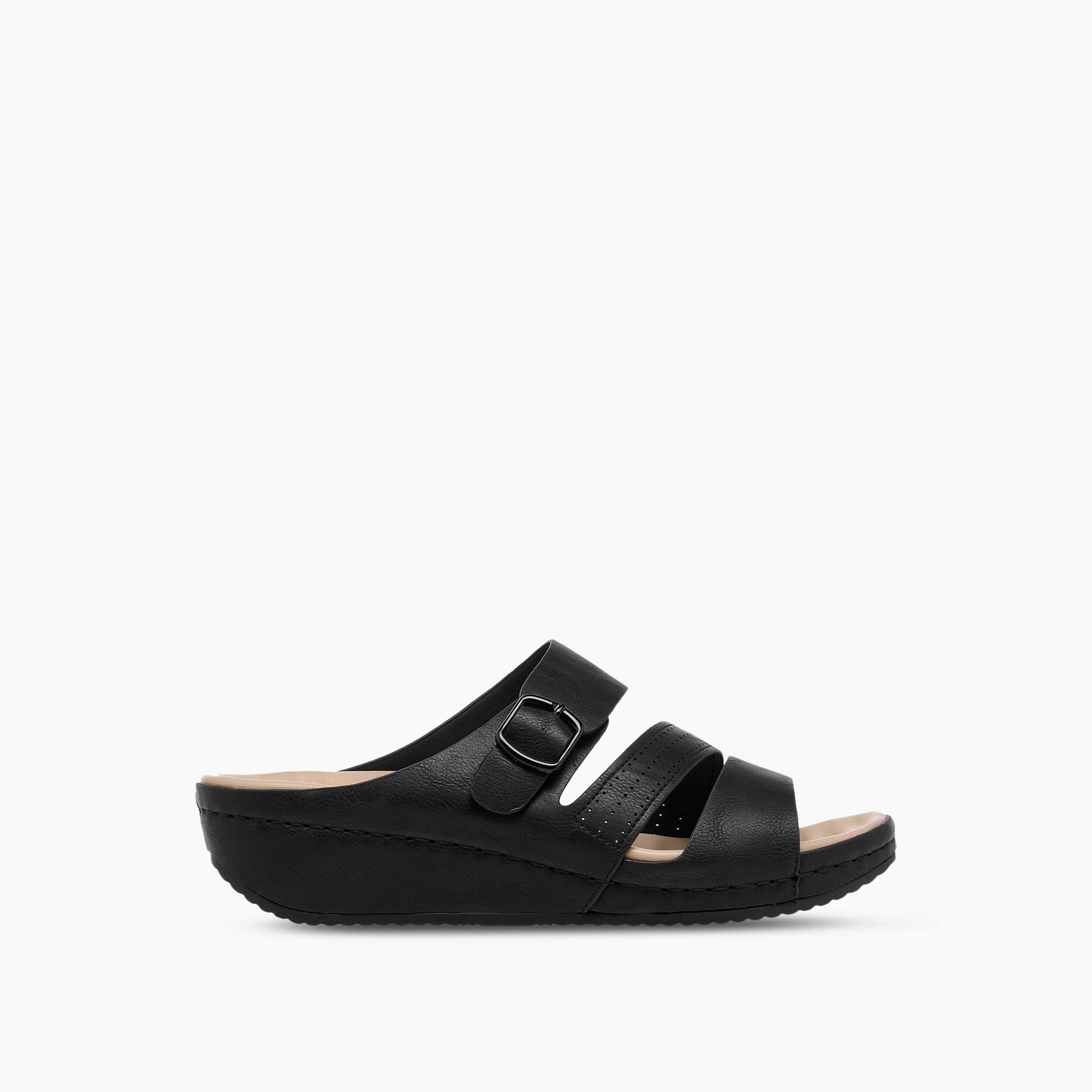 صندل سادة سهل الارتداء بكعب ويدج من لو كونفورت-women-shoes-sandals-heeled-image-3