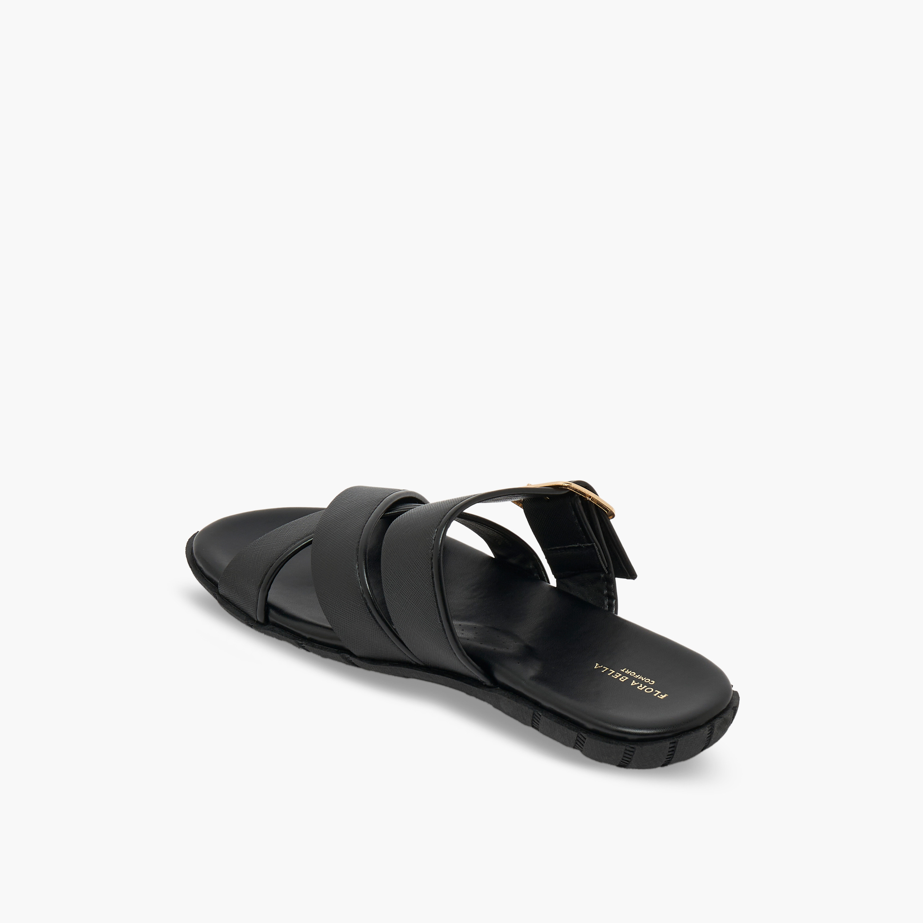 صندل بأحزمة متقاطعة وزينة إبزيم للنساء من فلورا بيلا-women-shoes-flats-sandals-image-5