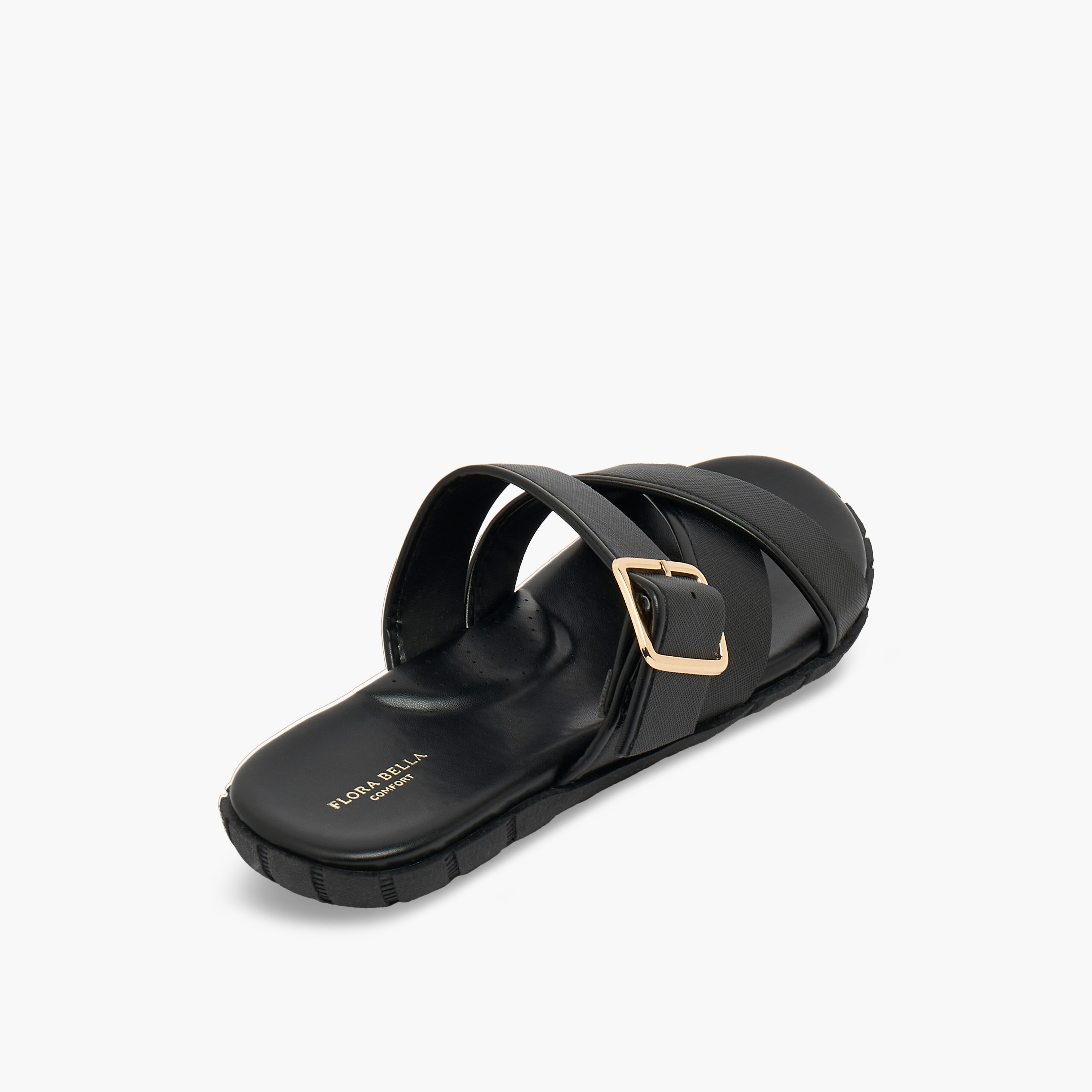 صندل بأحزمة متقاطعة وزينة إبزيم للنساء من فلورا بيلا-women-shoes-flats-sandals-image-6