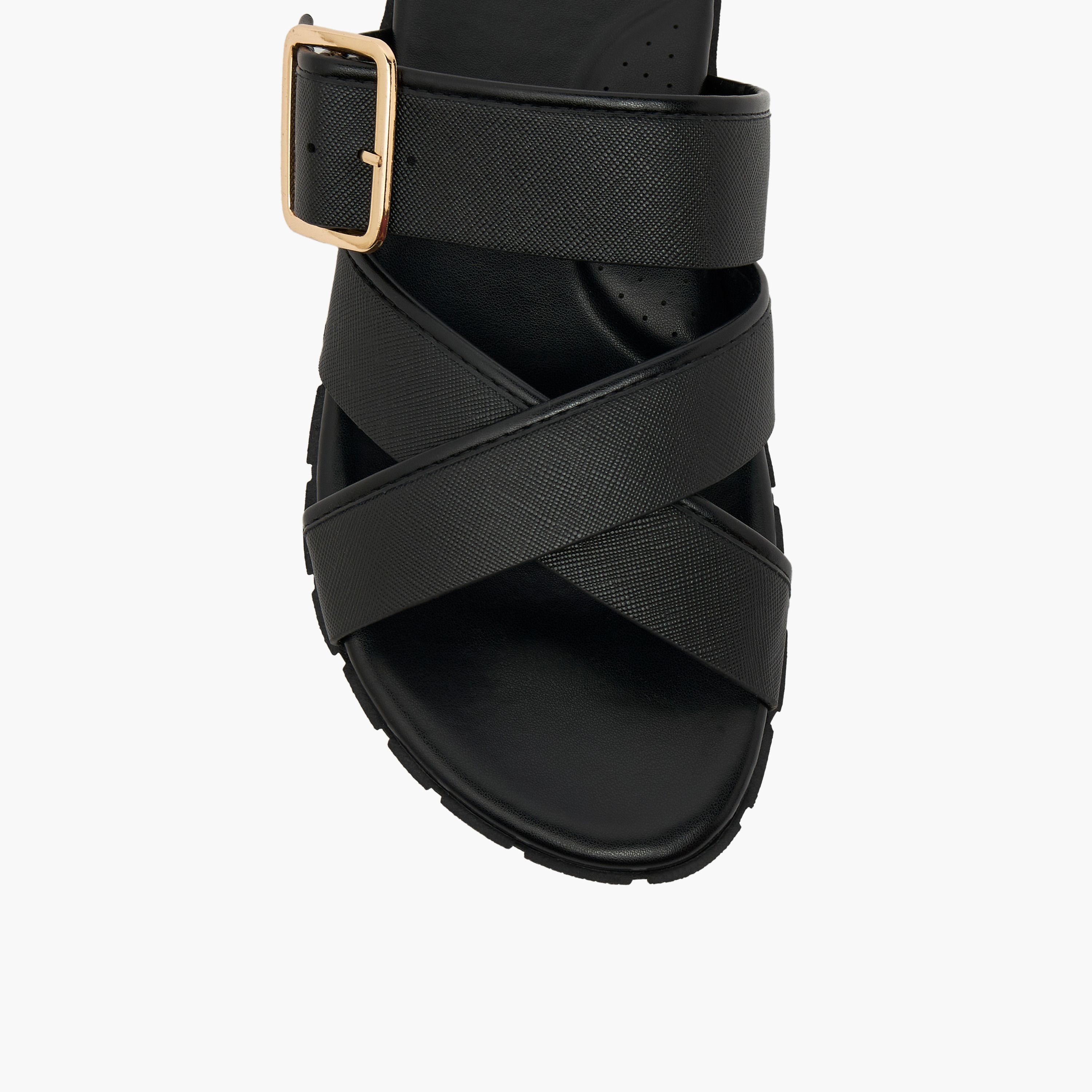 صندل بأحزمة متقاطعة وزينة إبزيم للنساء من فلورا بيلا-women-shoes-flats-sandals-image-7