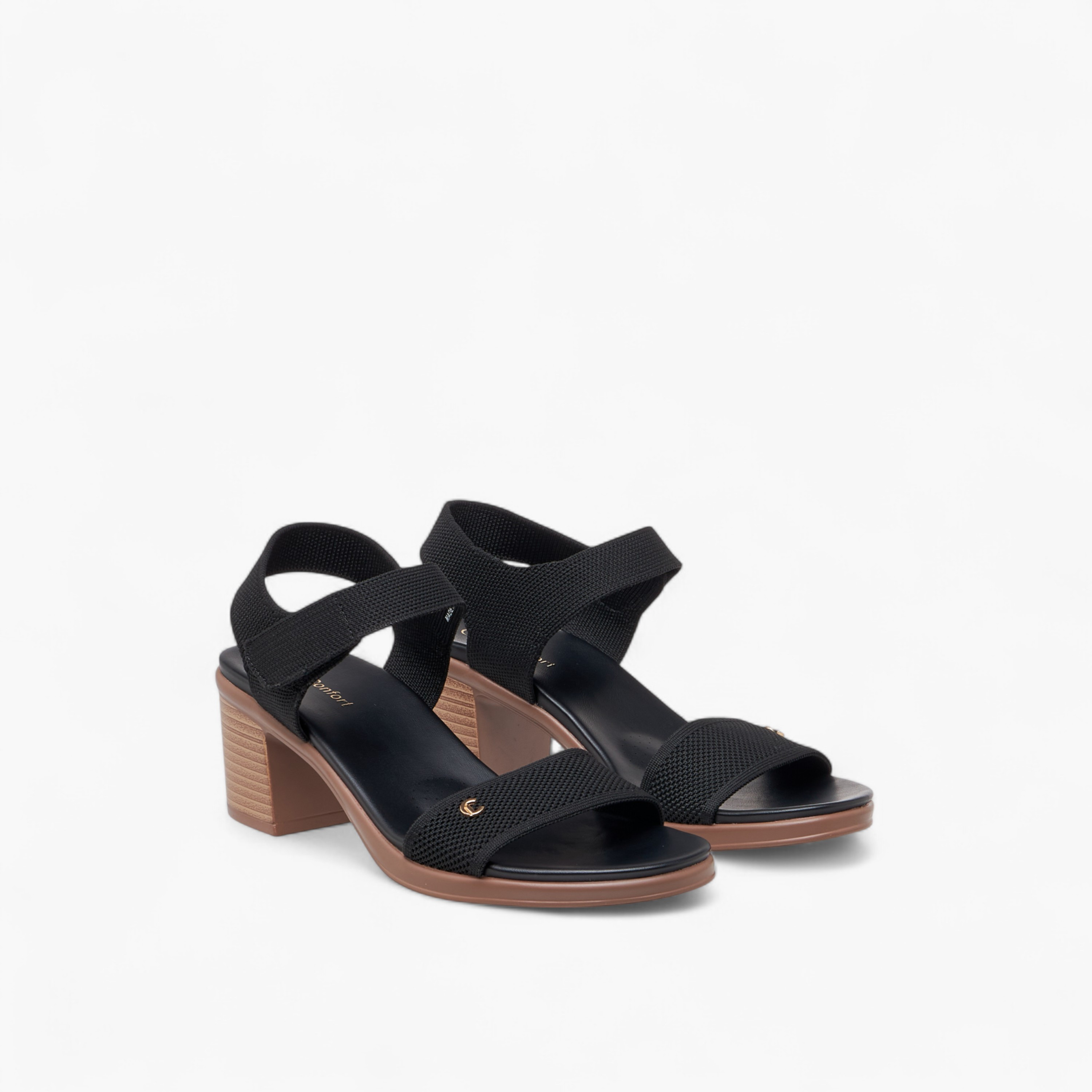 صندل بارز الملمس بشبكة فلاينت وكعب سميك من لو كونفورت-women-shoes-sandals-heeled-image-1