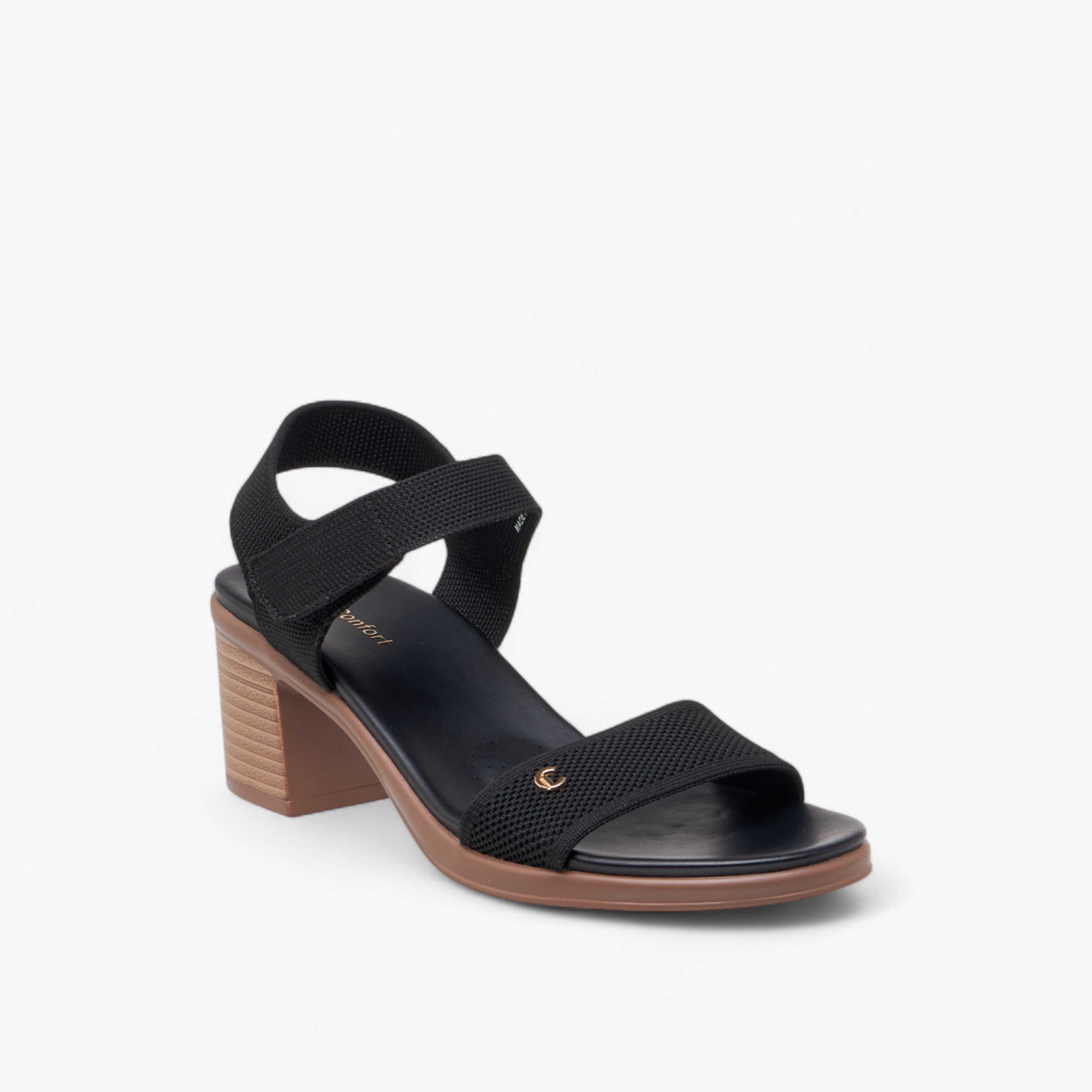 صندل بارز الملمس بشبكة فلاينت وكعب سميك من لو كونفورت-women-shoes-sandals-heeled-image-2