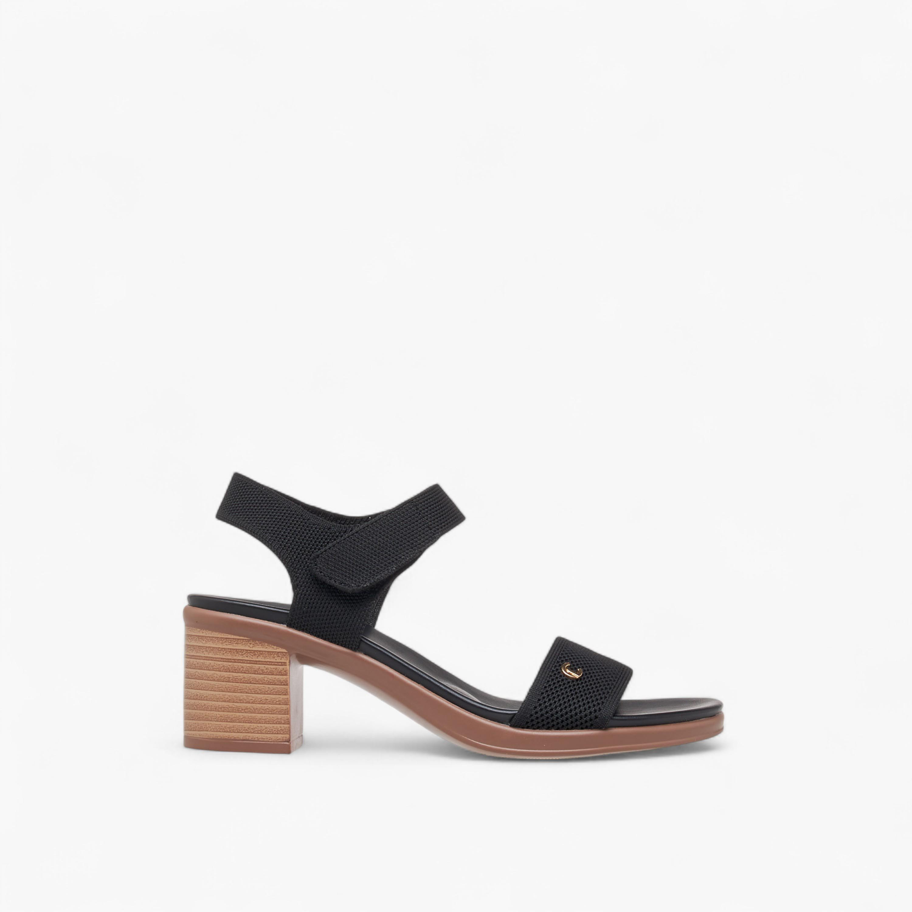 صندل بارز الملمس بشبكة فلاينت وكعب سميك من لو كونفورت-women-shoes-sandals-heeled-image-3