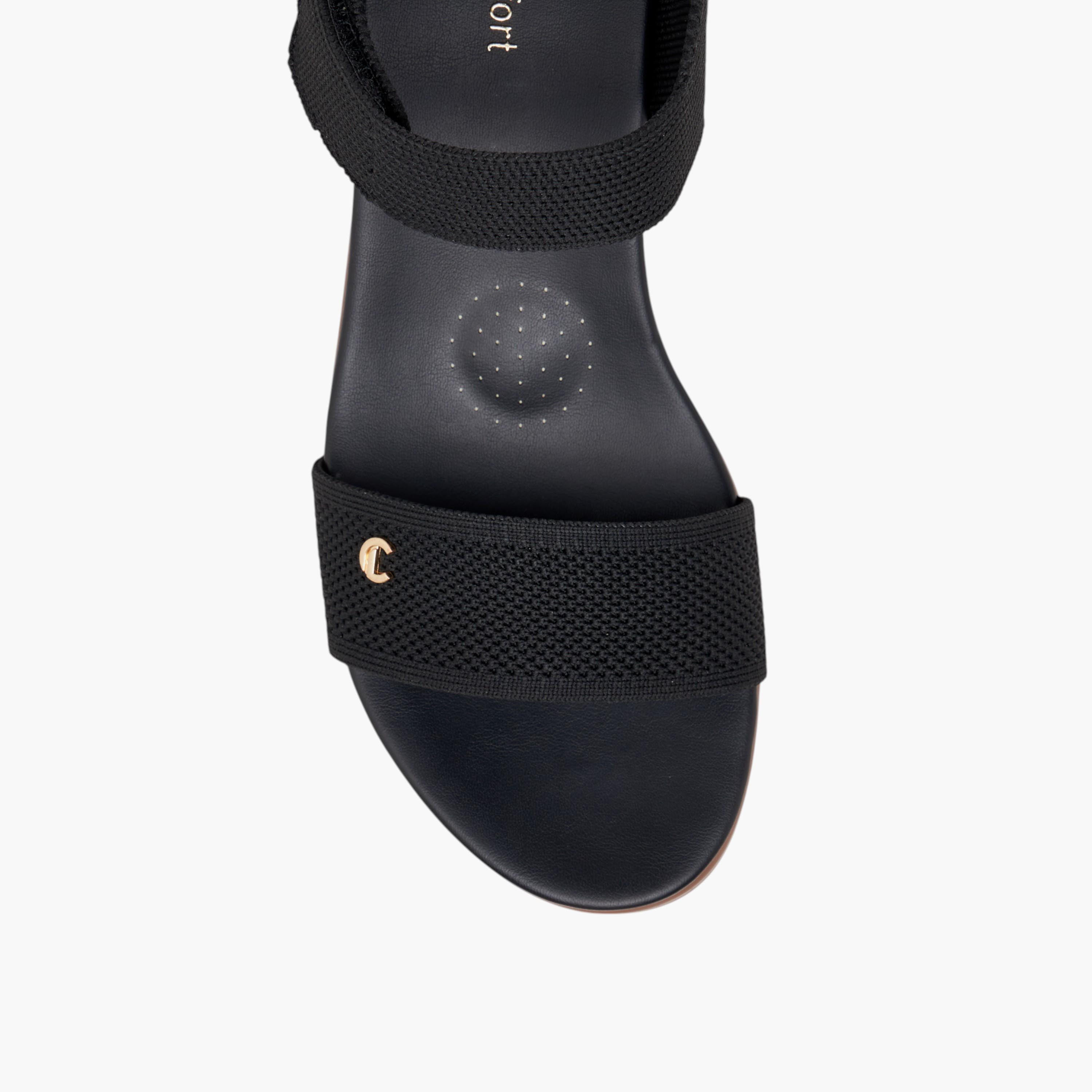صندل بارز الملمس بشبكة فلاينت وكعب سميك من لو كونفورت-women-shoes-sandals-heeled-image-4