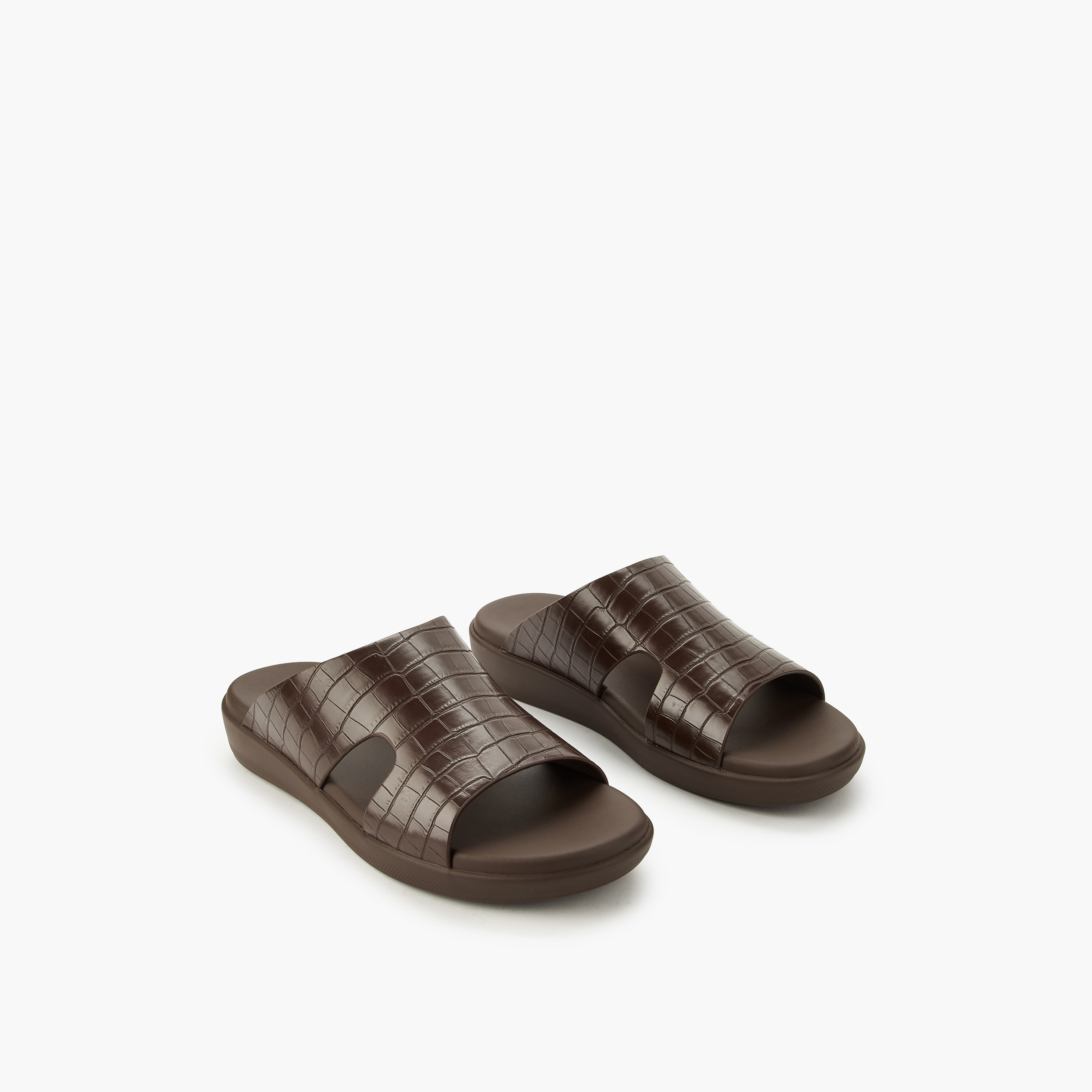 Le Confort Men Textured Comfort Slide Sandals-men-shoes-sandals-image-1
