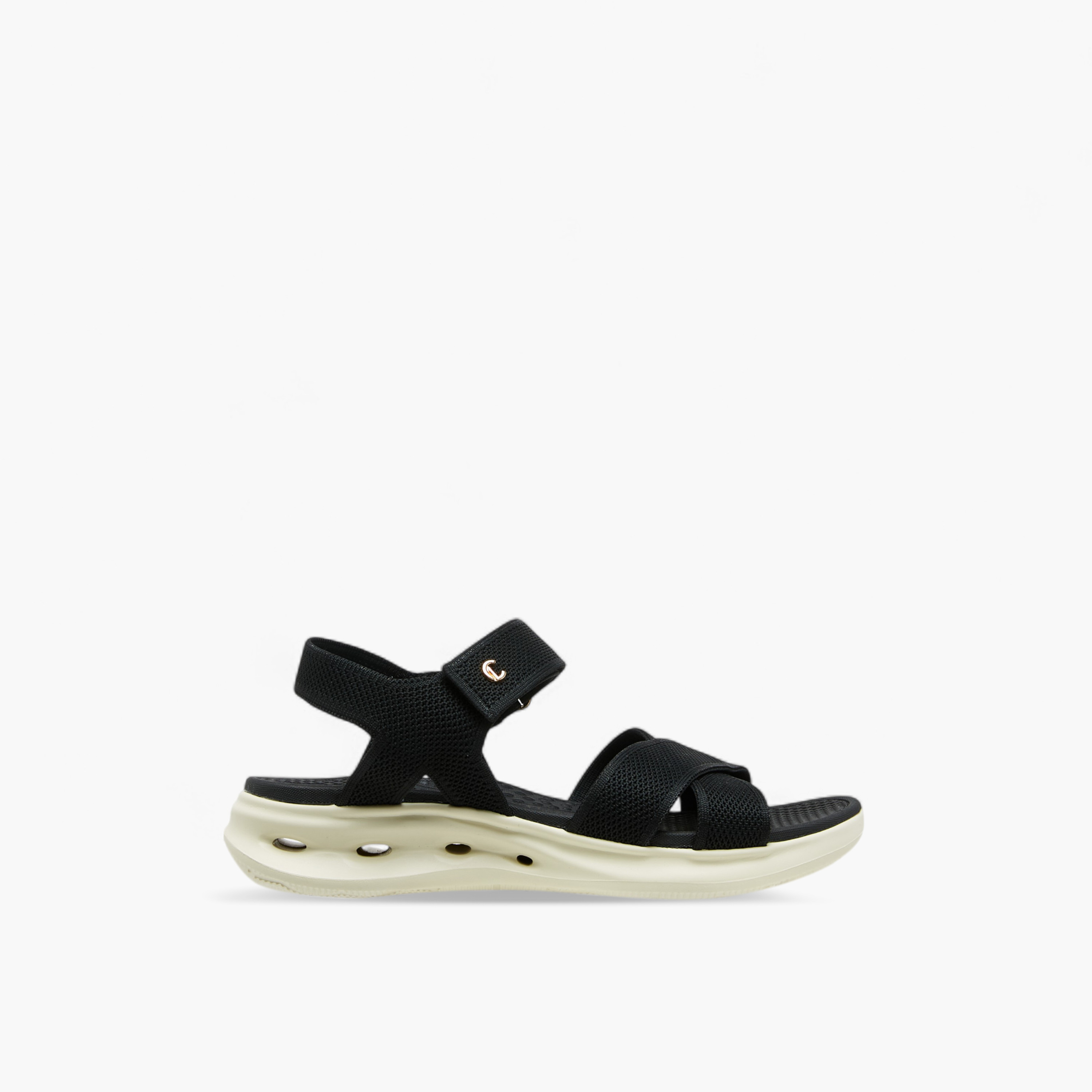 صندل بارز الملمس بحزام متقاطع وشريط إغلاق لاصق من لو كونفورت-women-shoes-sandals-heeled-image-8