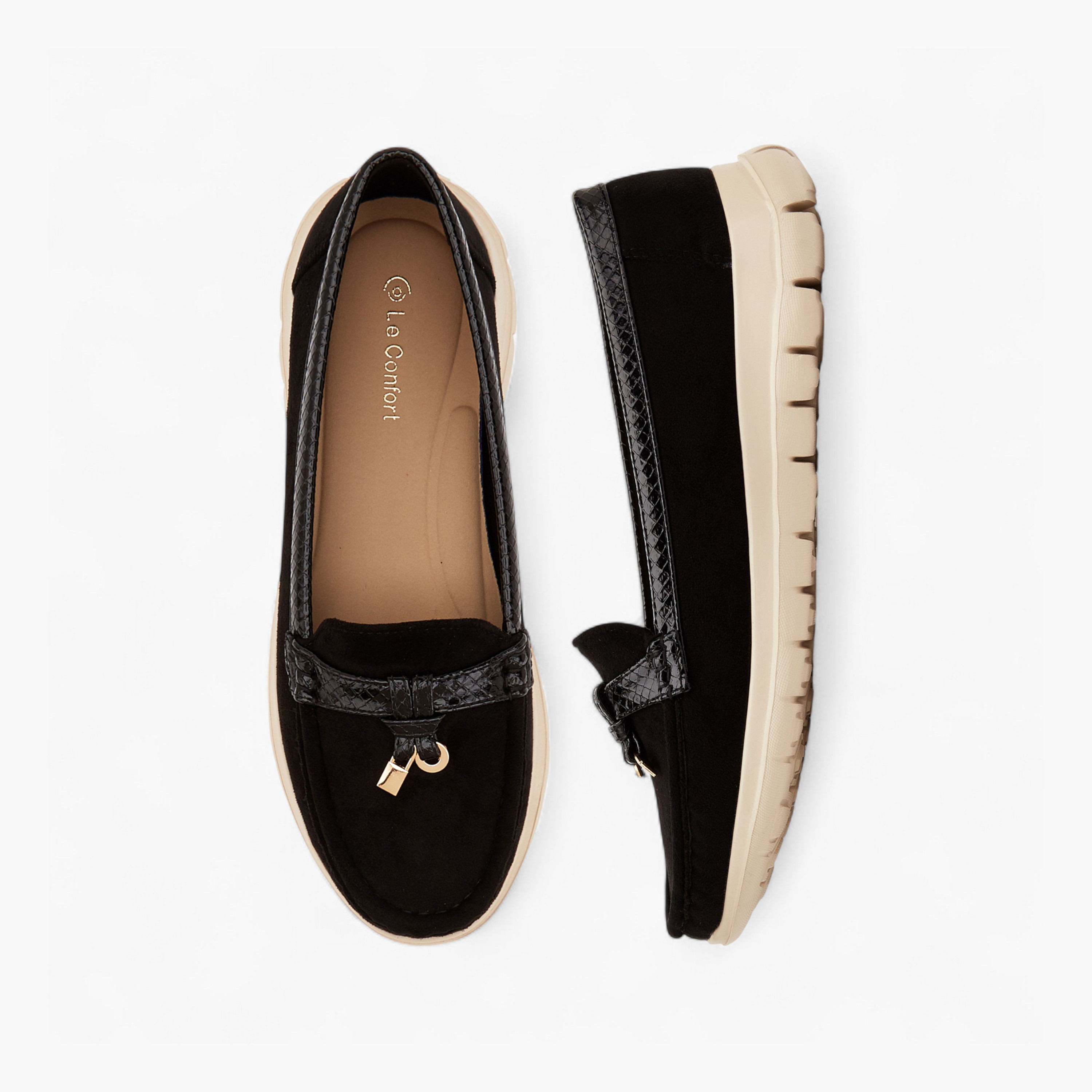 Le Confort Women Charm Detail Suede Loafers-women-shoes-loafersandmoccasins-image-1