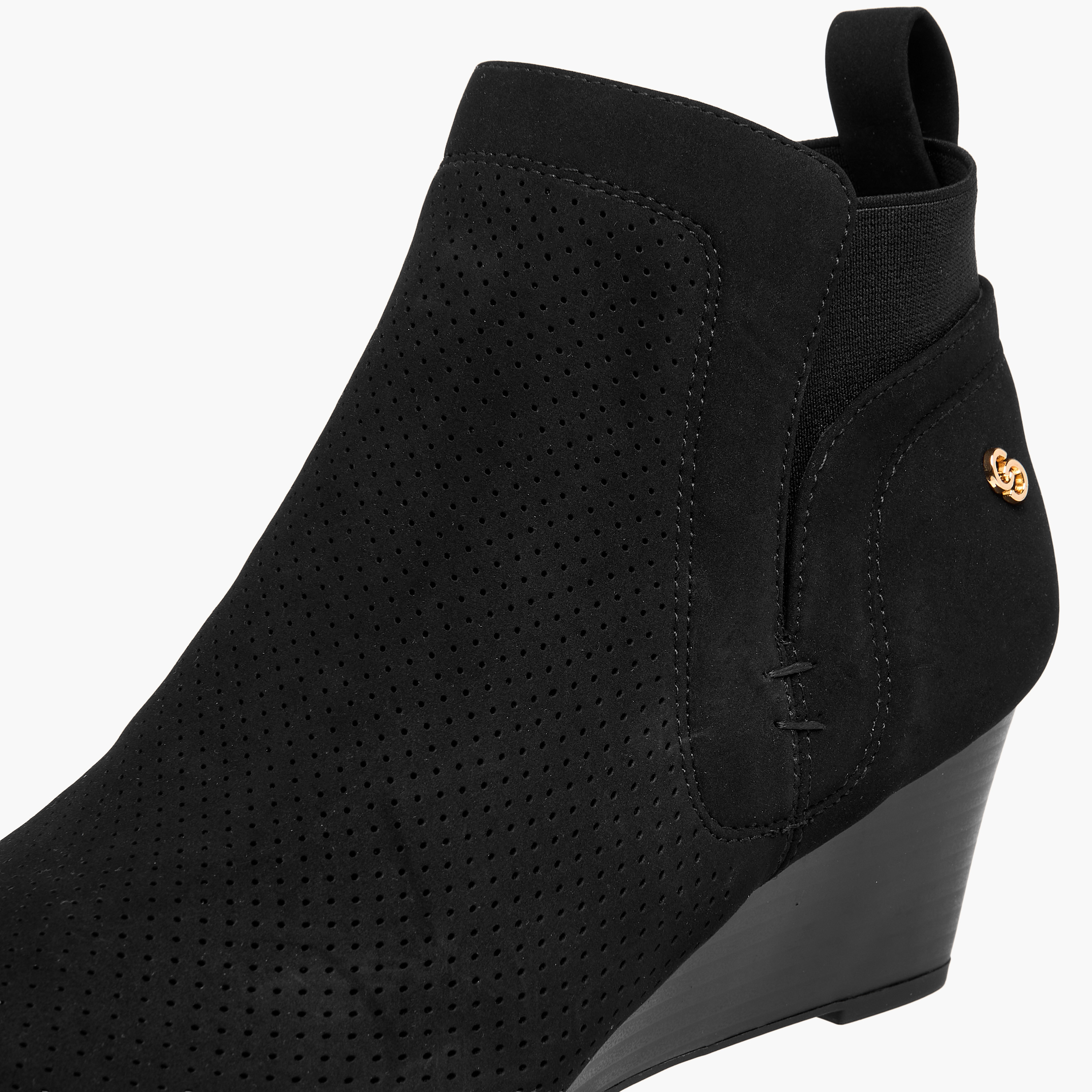 Celeste Women's Perforated Wedge Heel Ankle Boots-women-shoes-boots-image-4