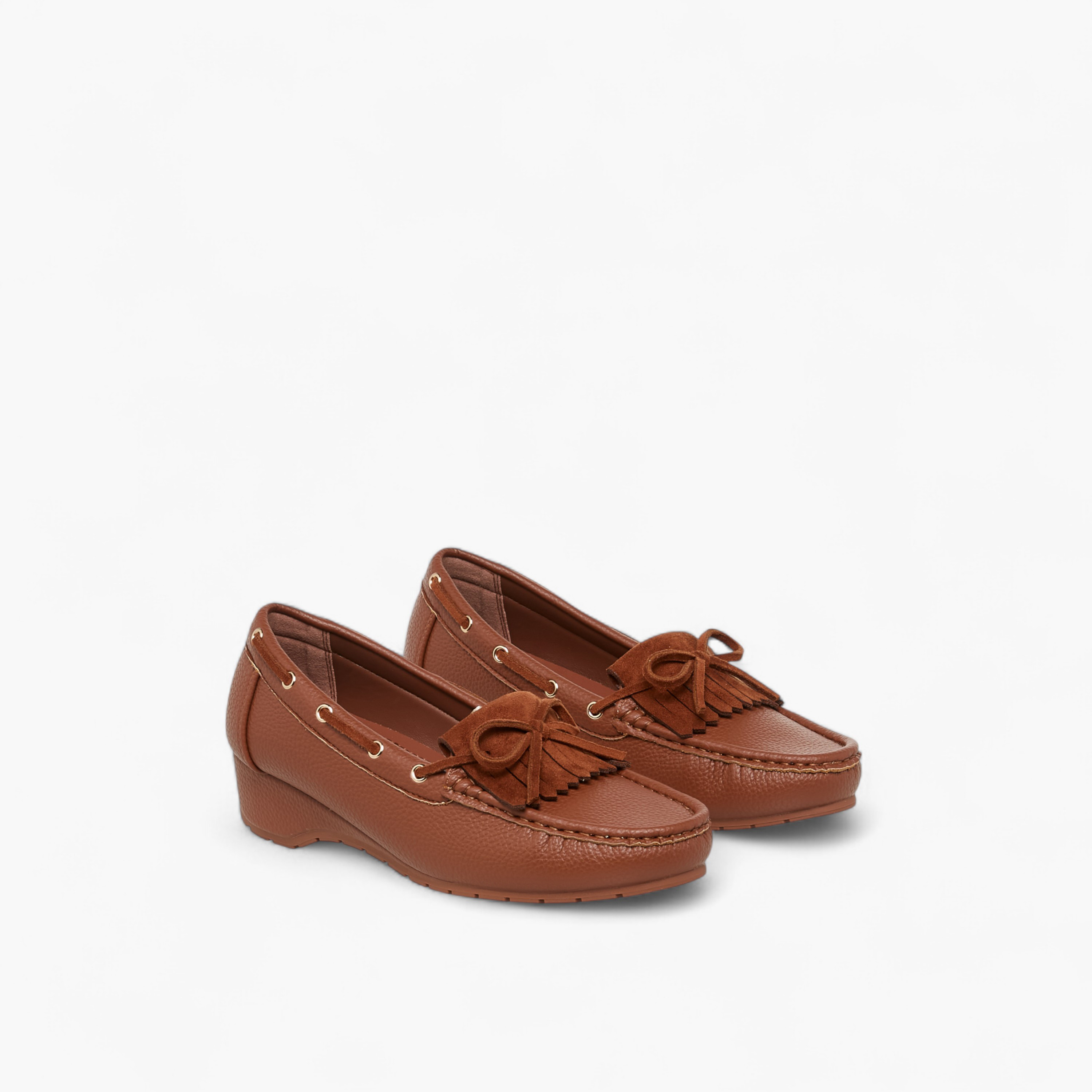 Paprika Fringe Accent Wedge Heel Loafers-women-shoes-loafersandmoccasins-image-1