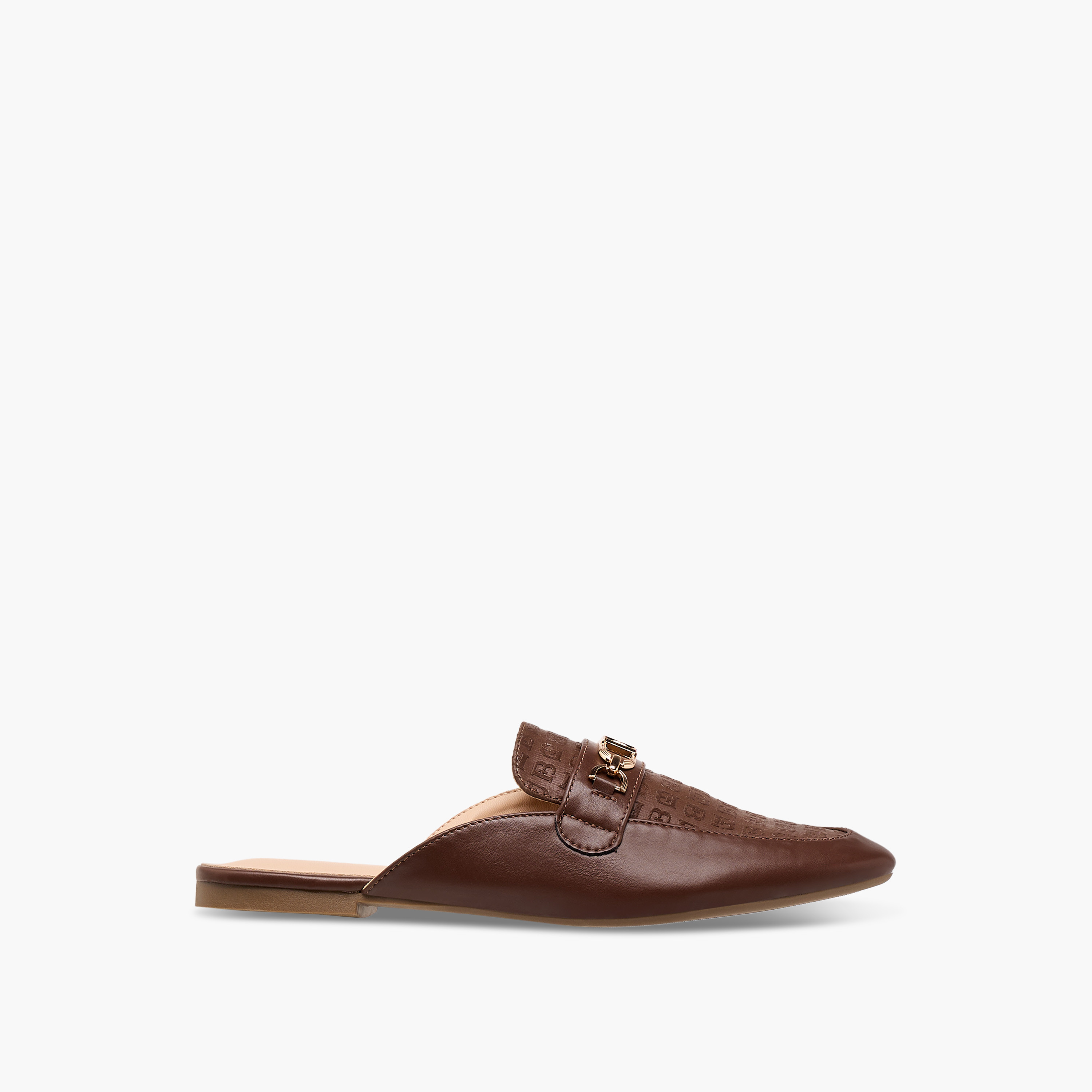 Flora Bella Monogram Embossed Mules with Metal Accent-women-shoes-flats-mules-image-3