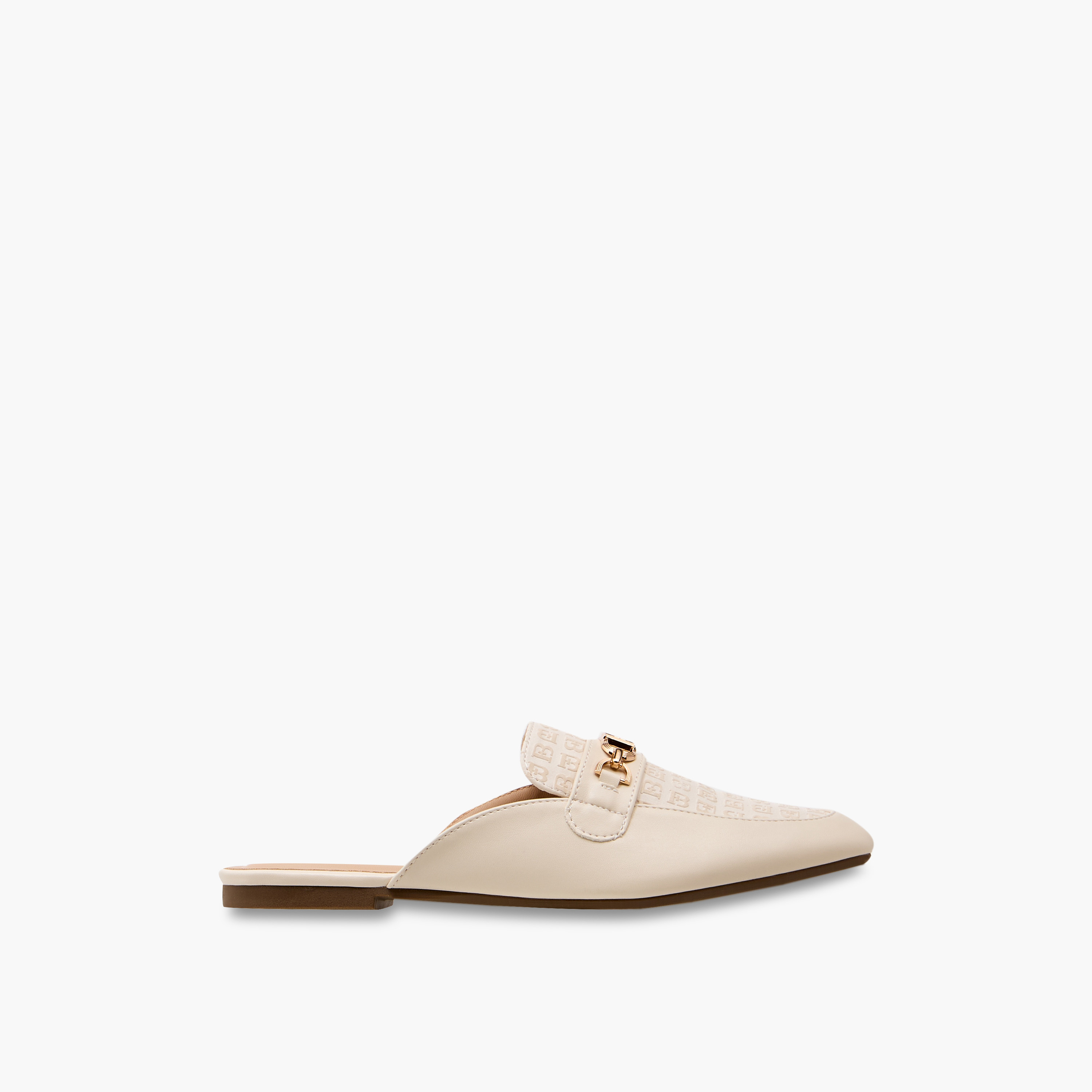 Flora Bella Monogram Embossed Mules with Metal Accent-women-shoes-flats-mules-image-3