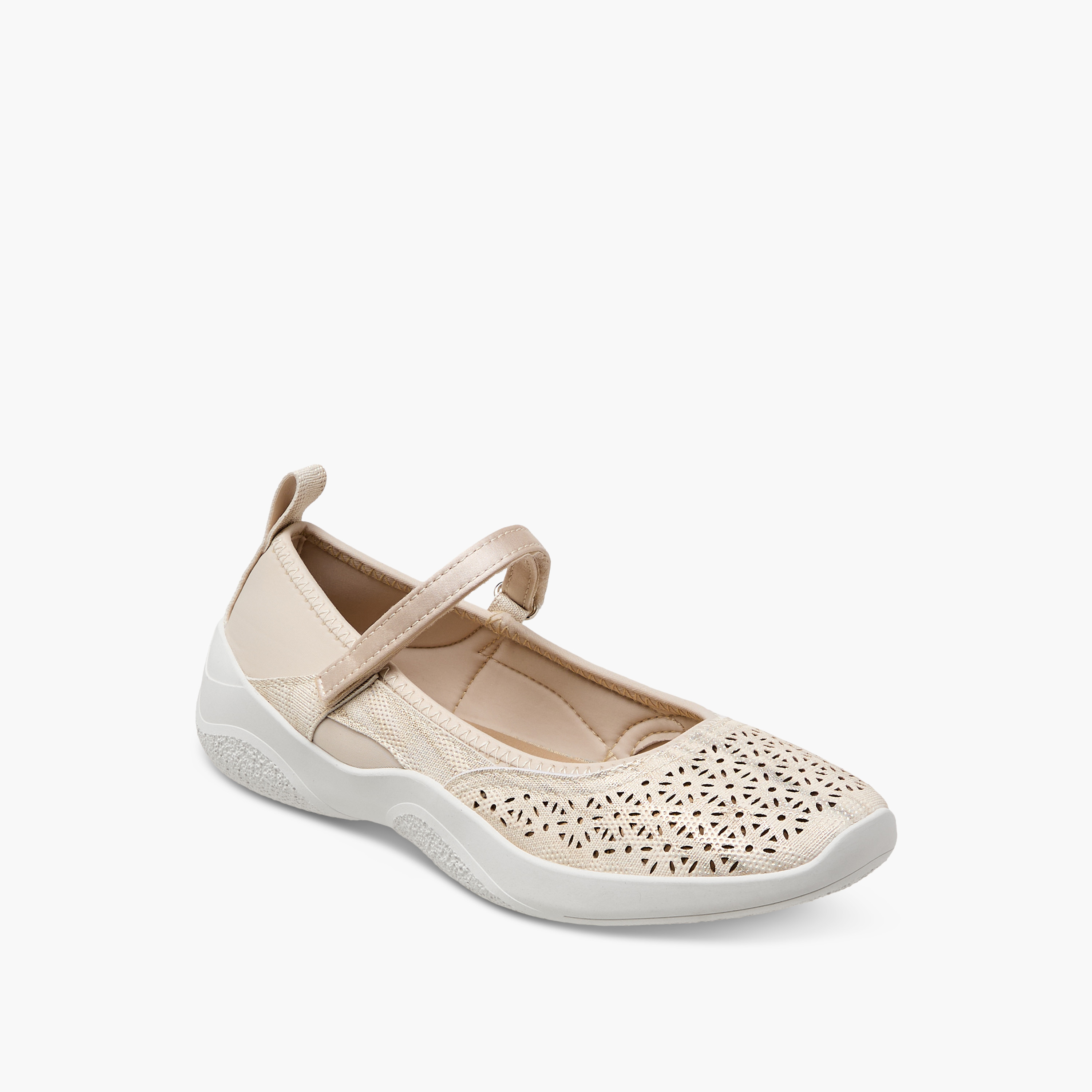 Le Confort Women Laser Cut Hook & Loop Mary Jane Shoes-women-shoes-ballerinas-image-2