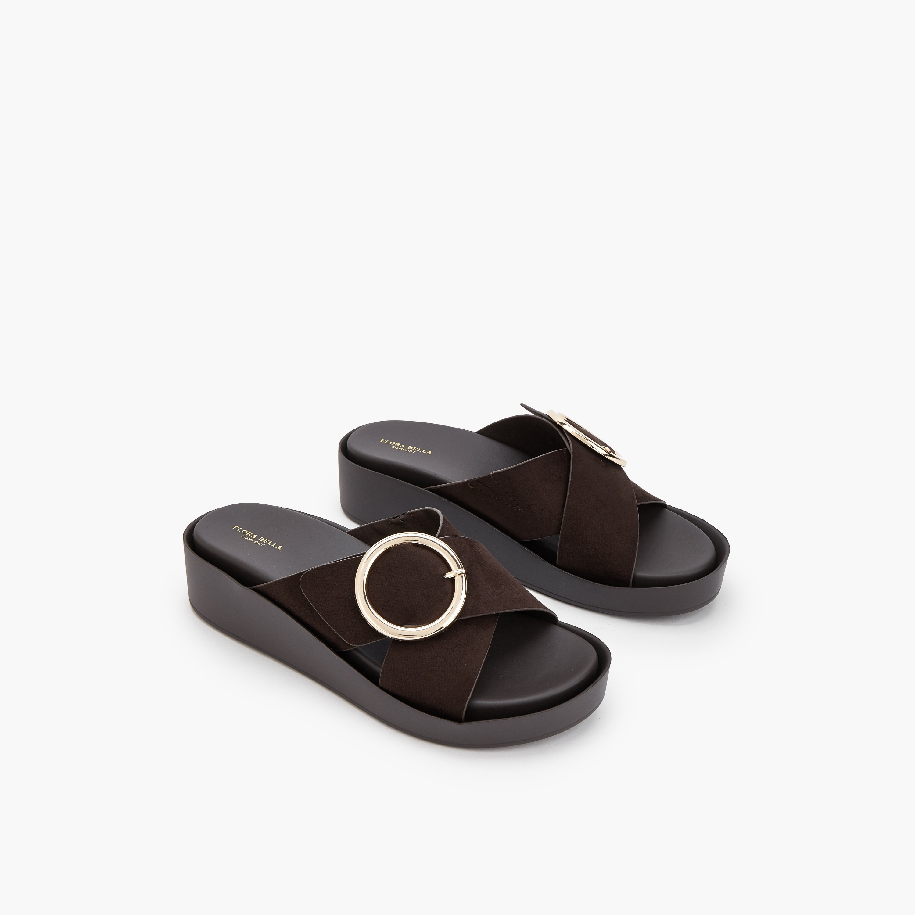 صندل سهل الارتداء بزينة إبزيم للنساء من فلورا بيلا-women-shoes-sandals-heeled-image-1