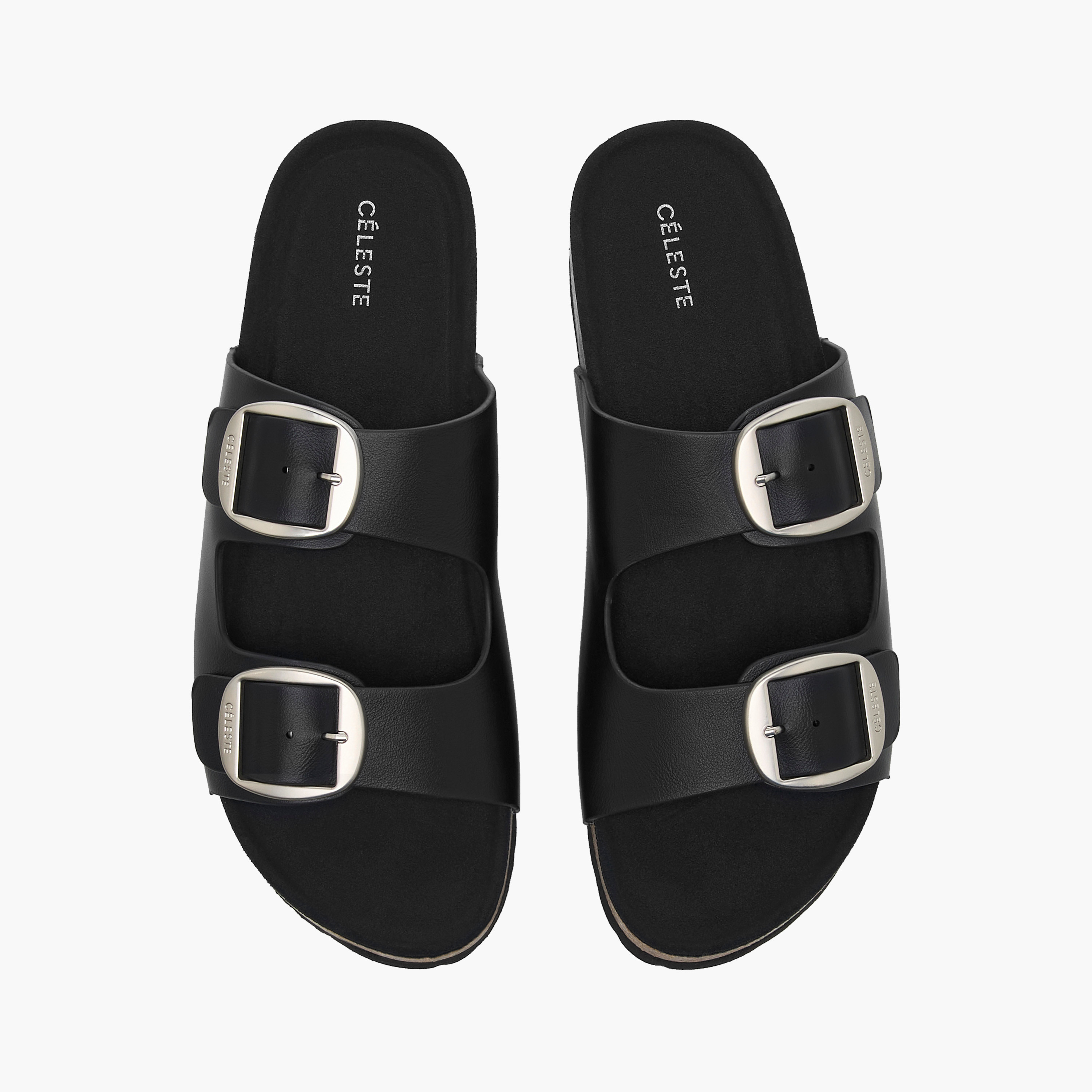 Celeste Women's Buckle Detail Slip-On Flat Sandals-women-shoes-flats-sandals-image-1