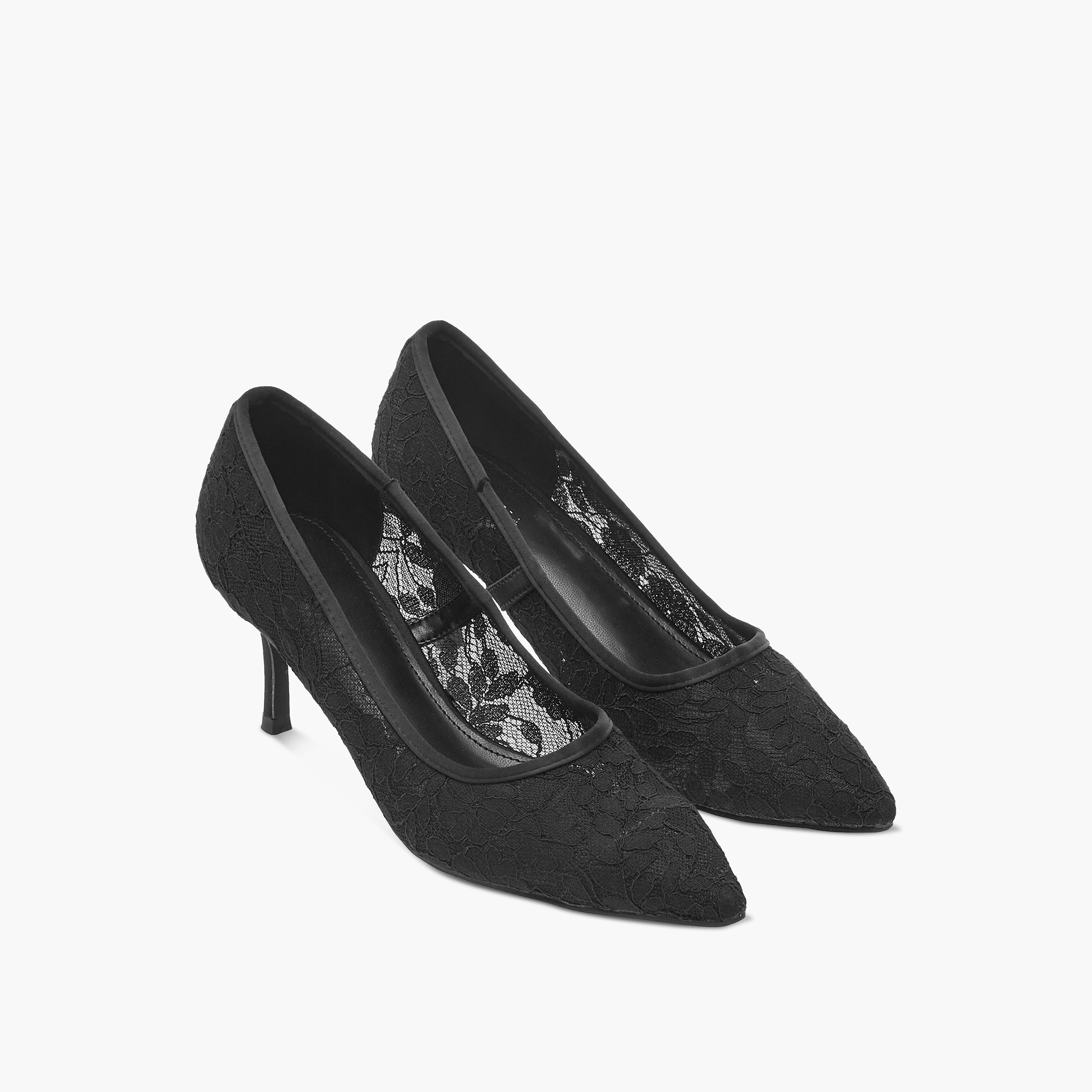 Flora Bella Lace Textured Slip-On Pumps with Stiletto Heels-women-shoes-heels-image-1