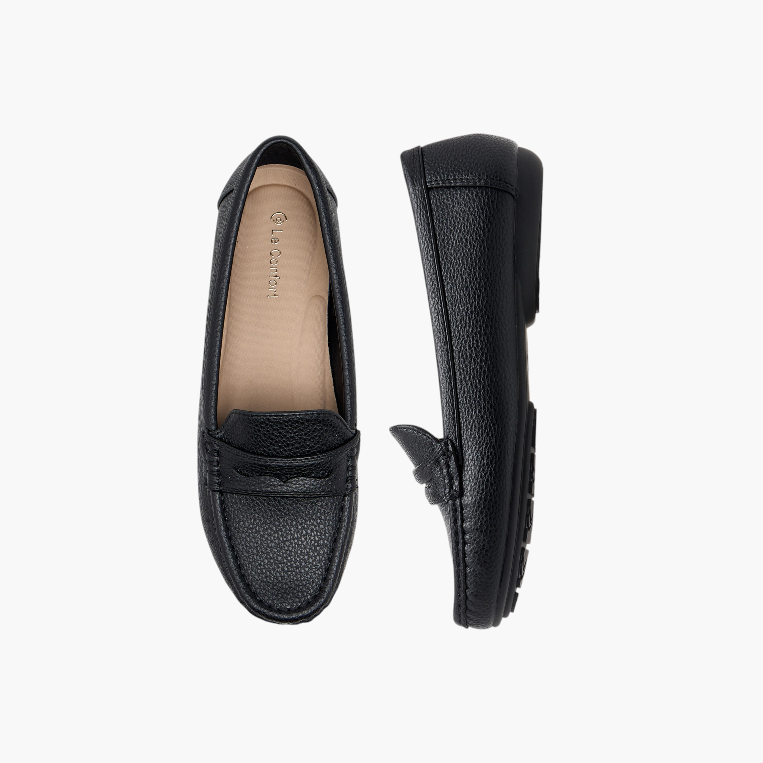 حذاء موكاسين سادة سهل الارتداء من لو كونفورت-women-shoes-loafersandmoccasins-image-1