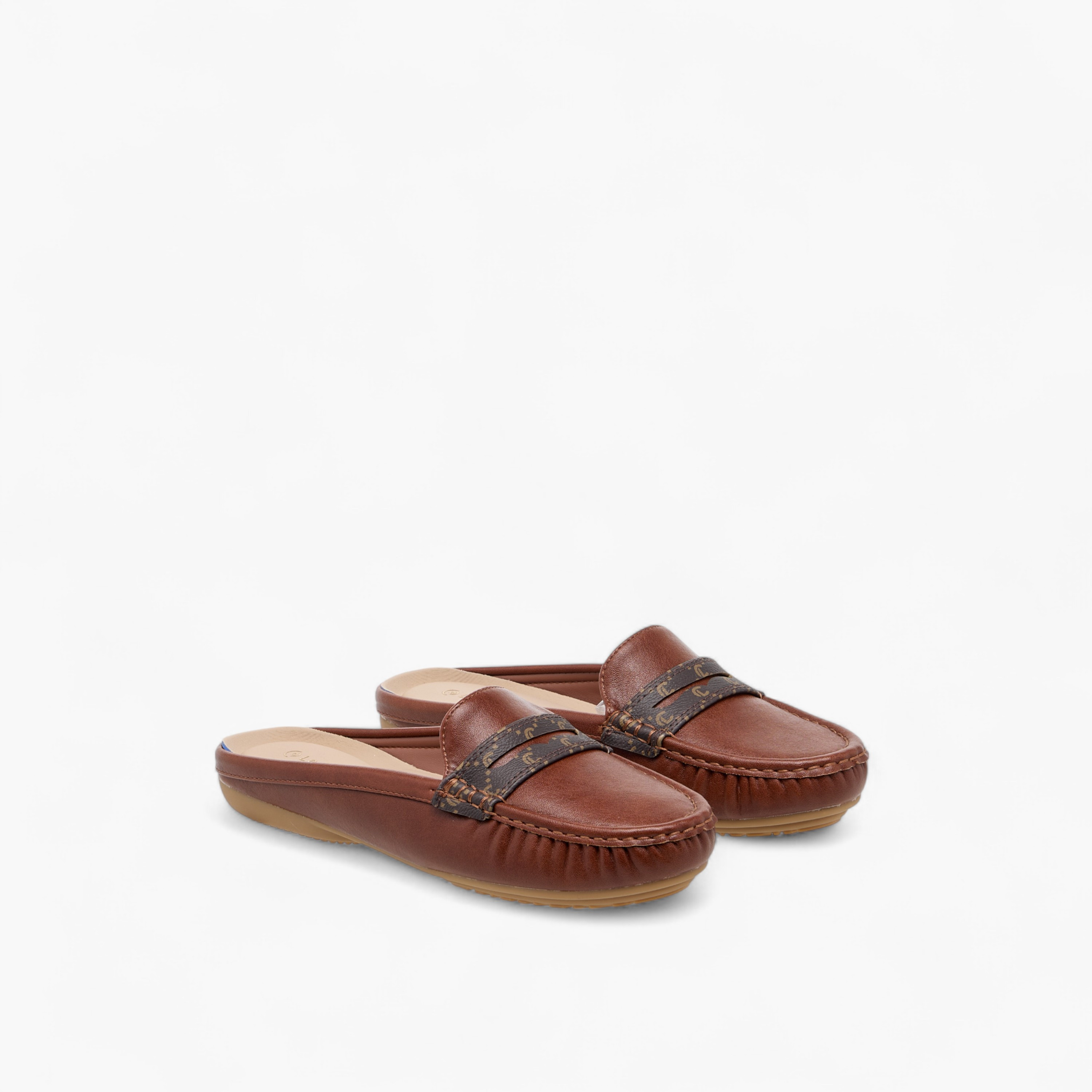 Le Confort Slip-On Mules with Monogram Print Detail-women-shoes-flats-mules-image-1
