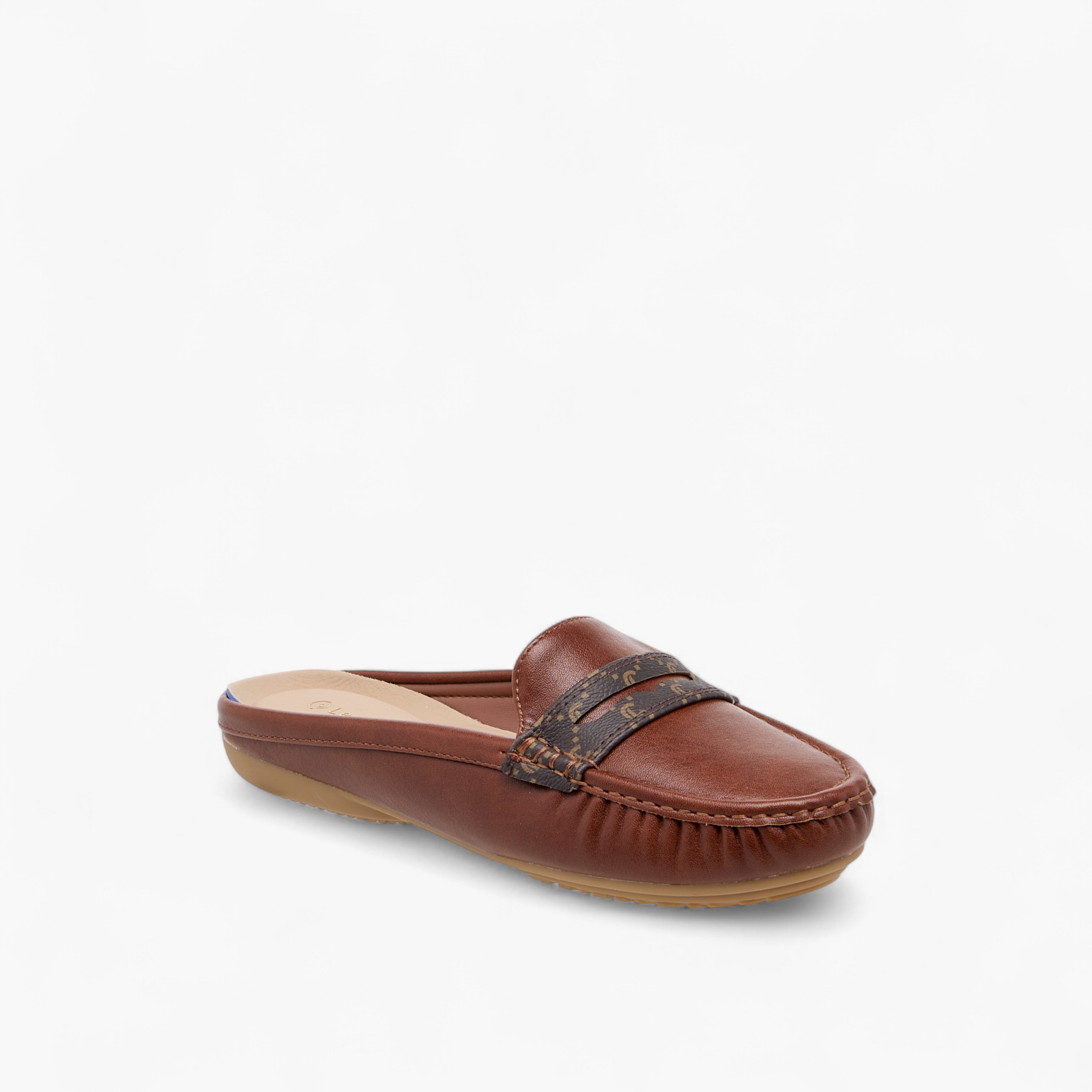حذاء ميول سهل الارتداء بطبعات مونوجرام من لو كونفورت-women-shoes-flats-mules-image-3