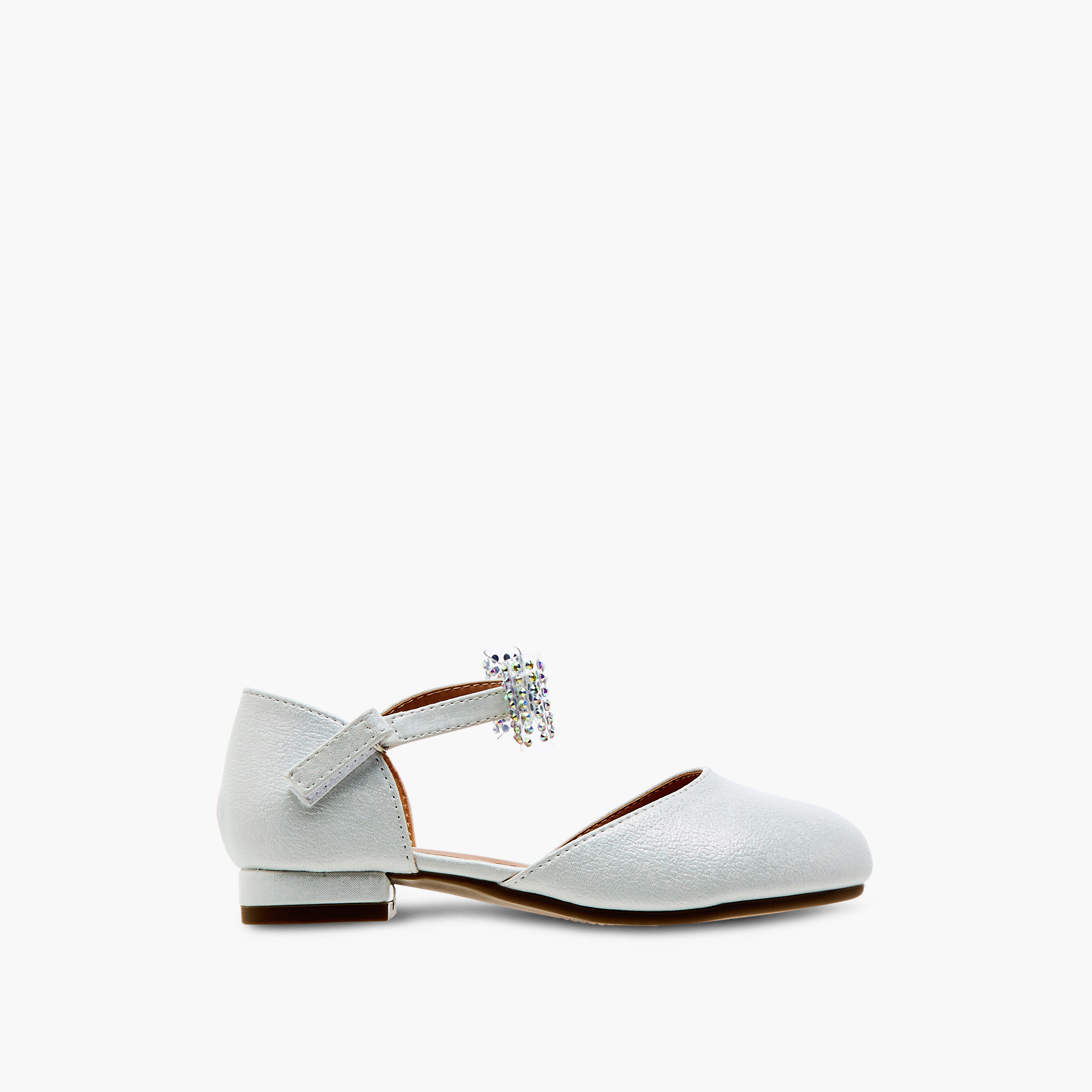 حذاء باليرينا بشريط إغلاق لاصق وفيونكة مزينة من جونيورز-girls-shoes-sandals-image-3