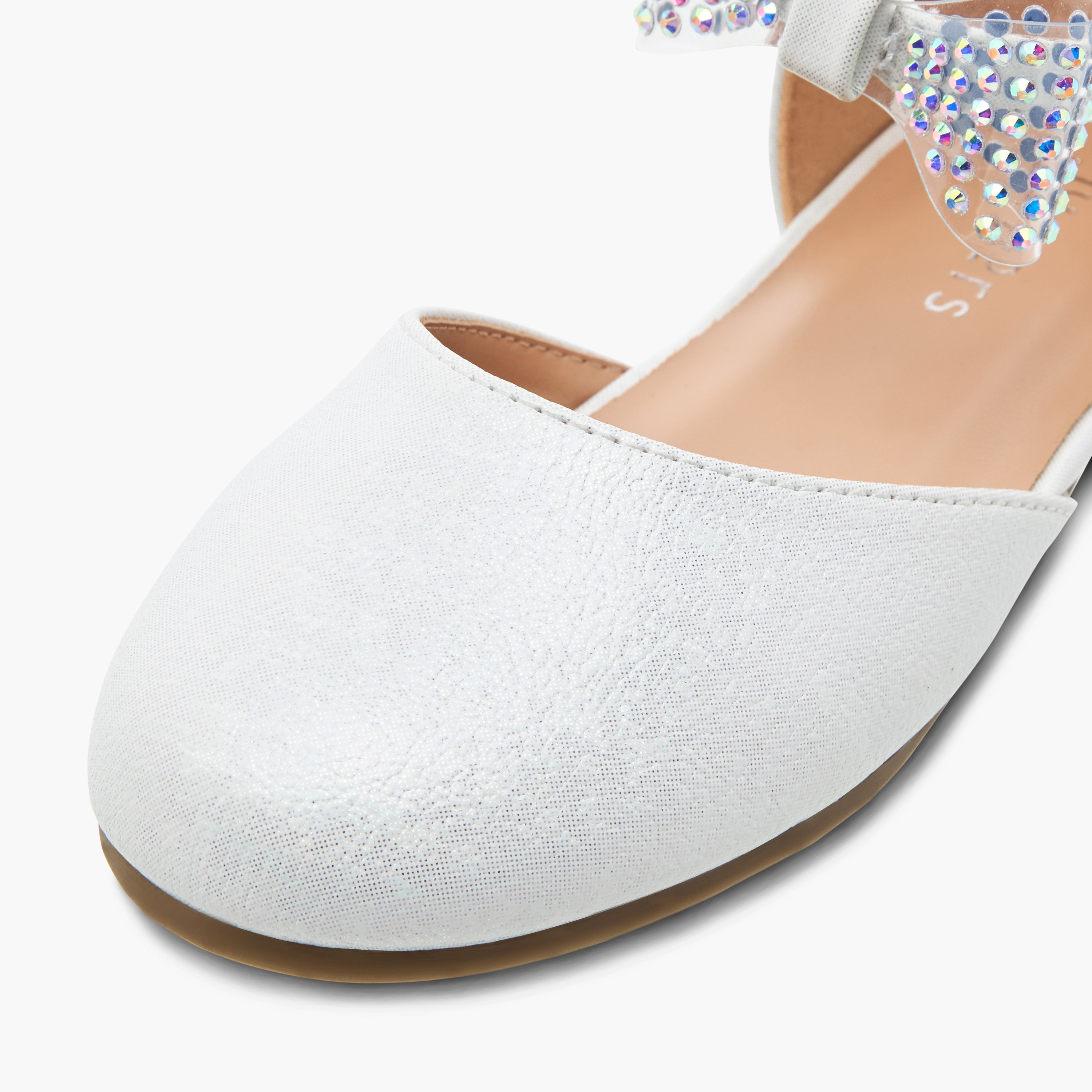 حذاء باليرينا بشريط إغلاق لاصق وفيونكة مزينة من جونيورز-girls-shoes-sandals-image-6