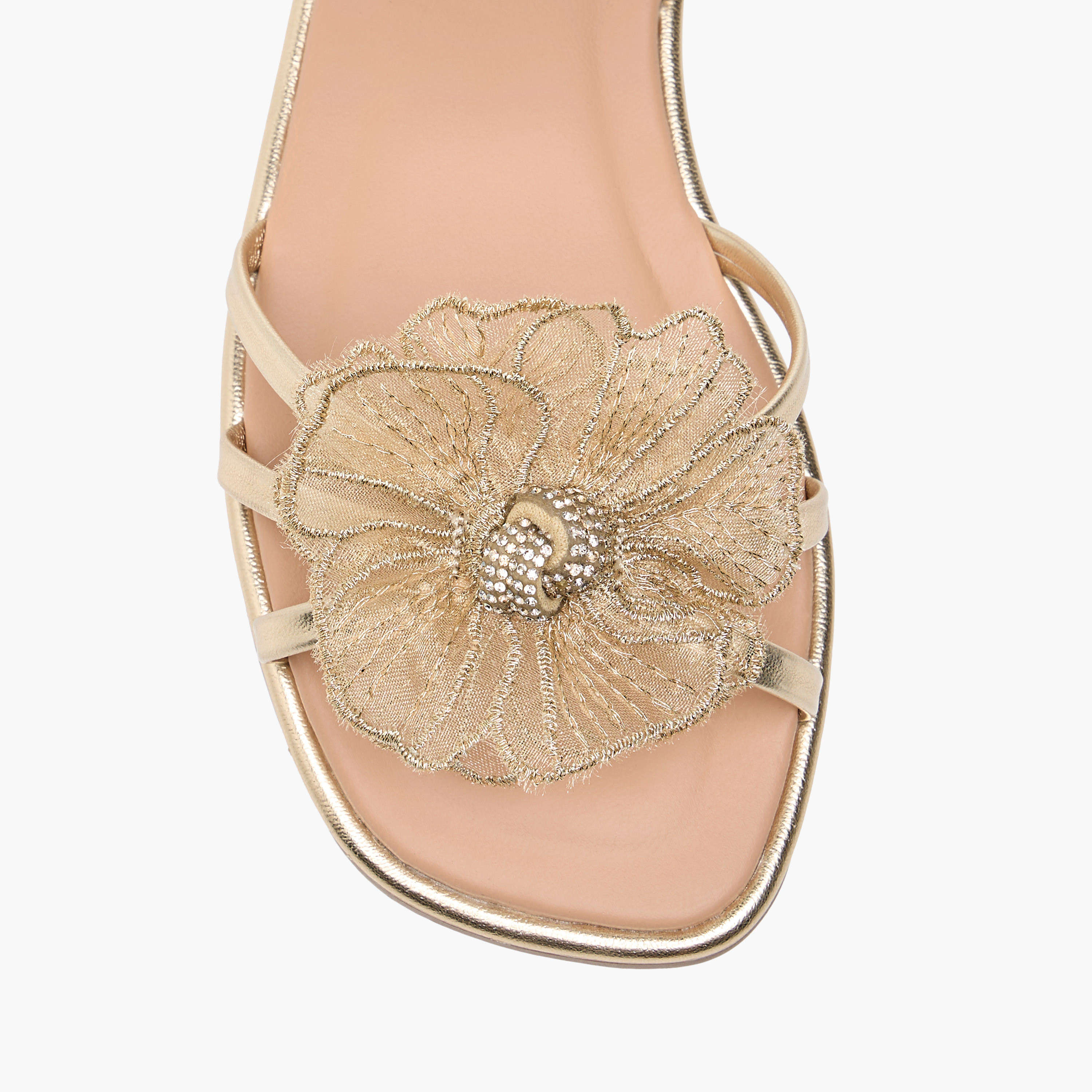 Celeste Girls' Flower Applique Sandals with Hook and Loop Closure-girls-shoes-sandals-image-3