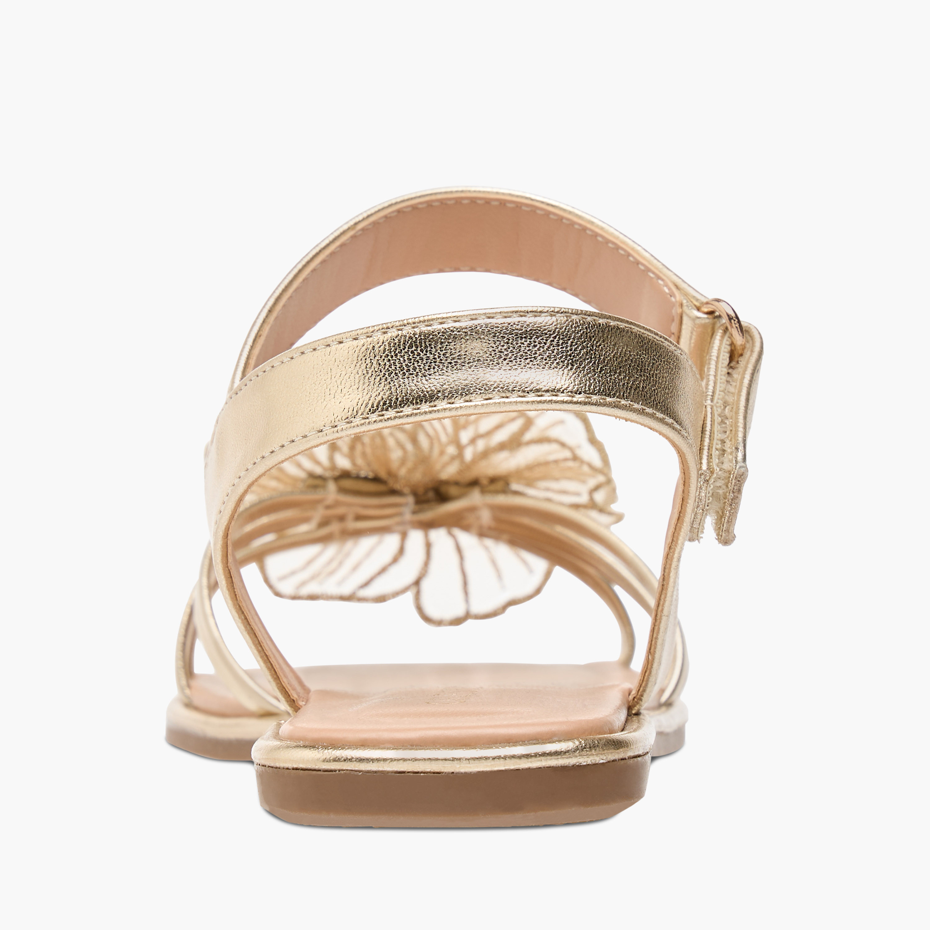 Celeste Girls' Flower Applique Sandals with Hook and Loop Closure-girls-shoes-sandals-image-4