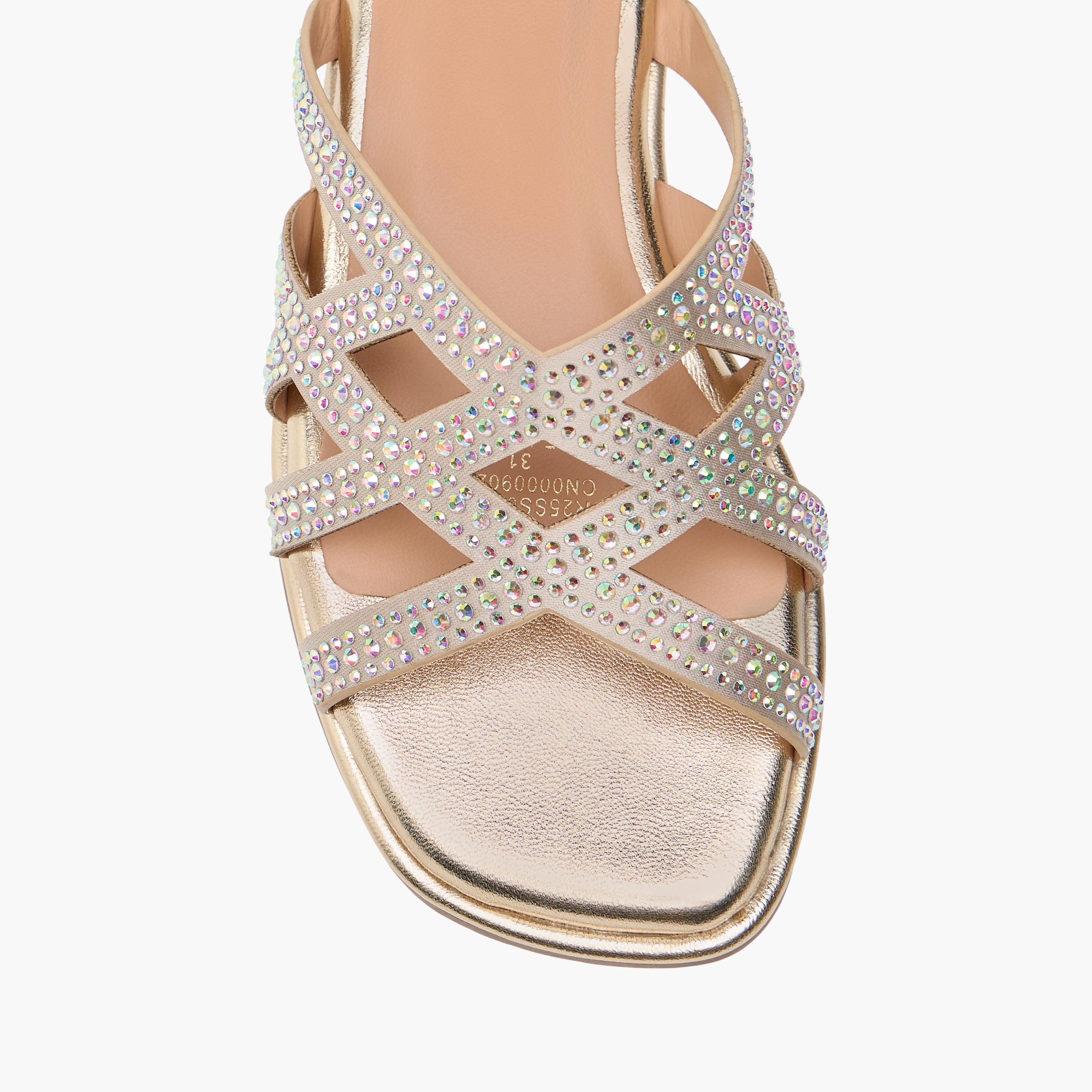 Celeste Girls' Embellished Slip-On Cross Strap Sandals-girls-shoes-sandals-image-9