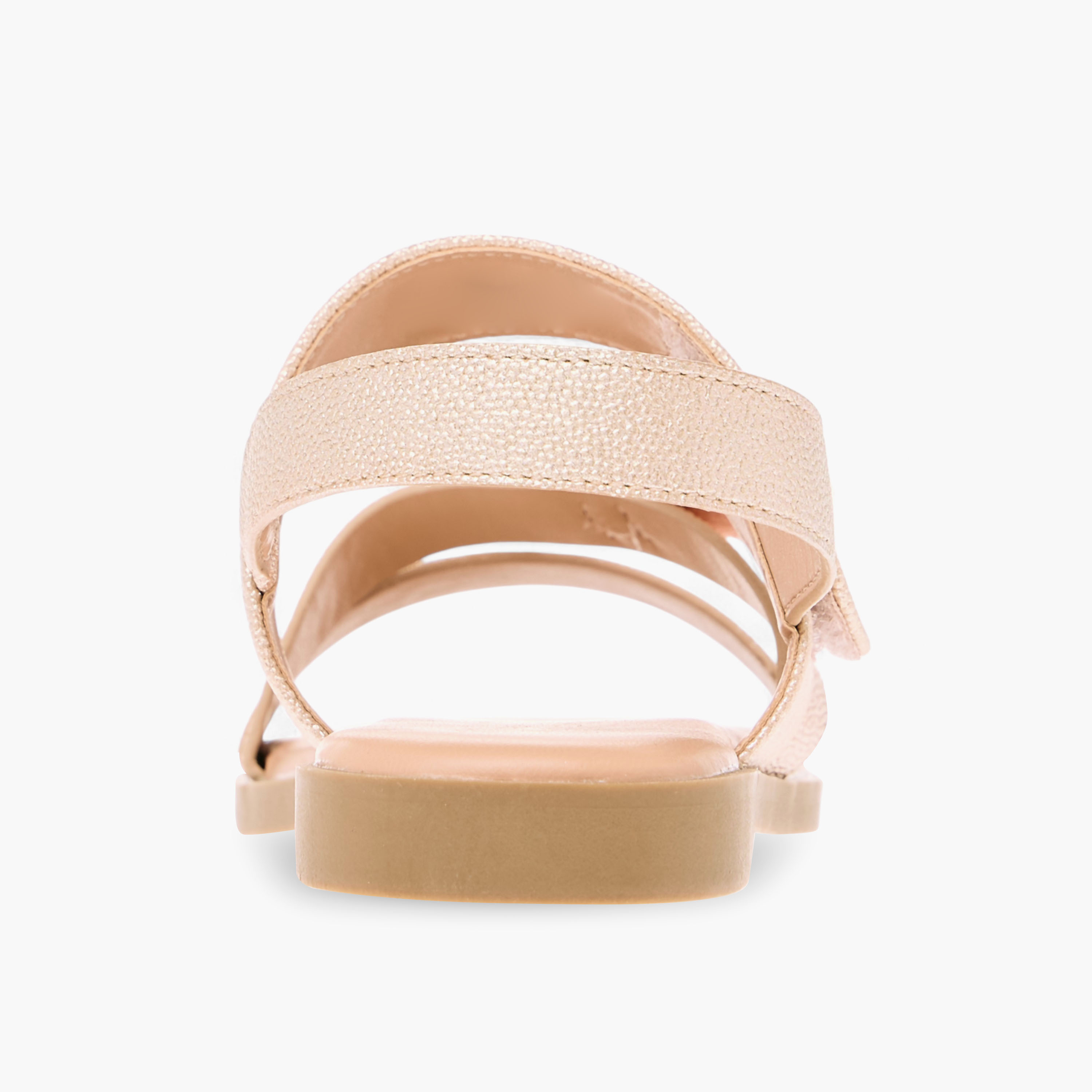 Little Missy Bow Embellished Flat Sandals with Hook and Loop Closure-girls-shoes-sandals-image-5